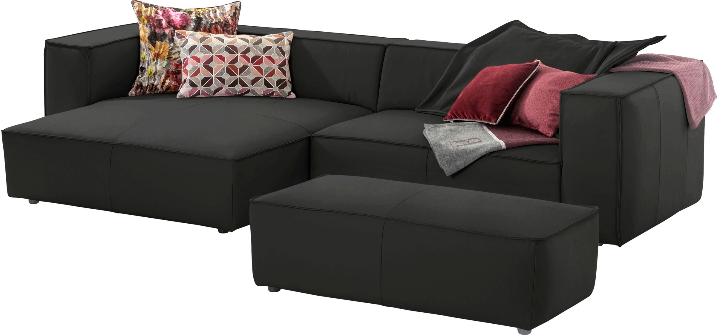 W.SCHILLIG Ecksofa "around-the-block" inklusive Hocker, mit eleganter Biese günstig online kaufen