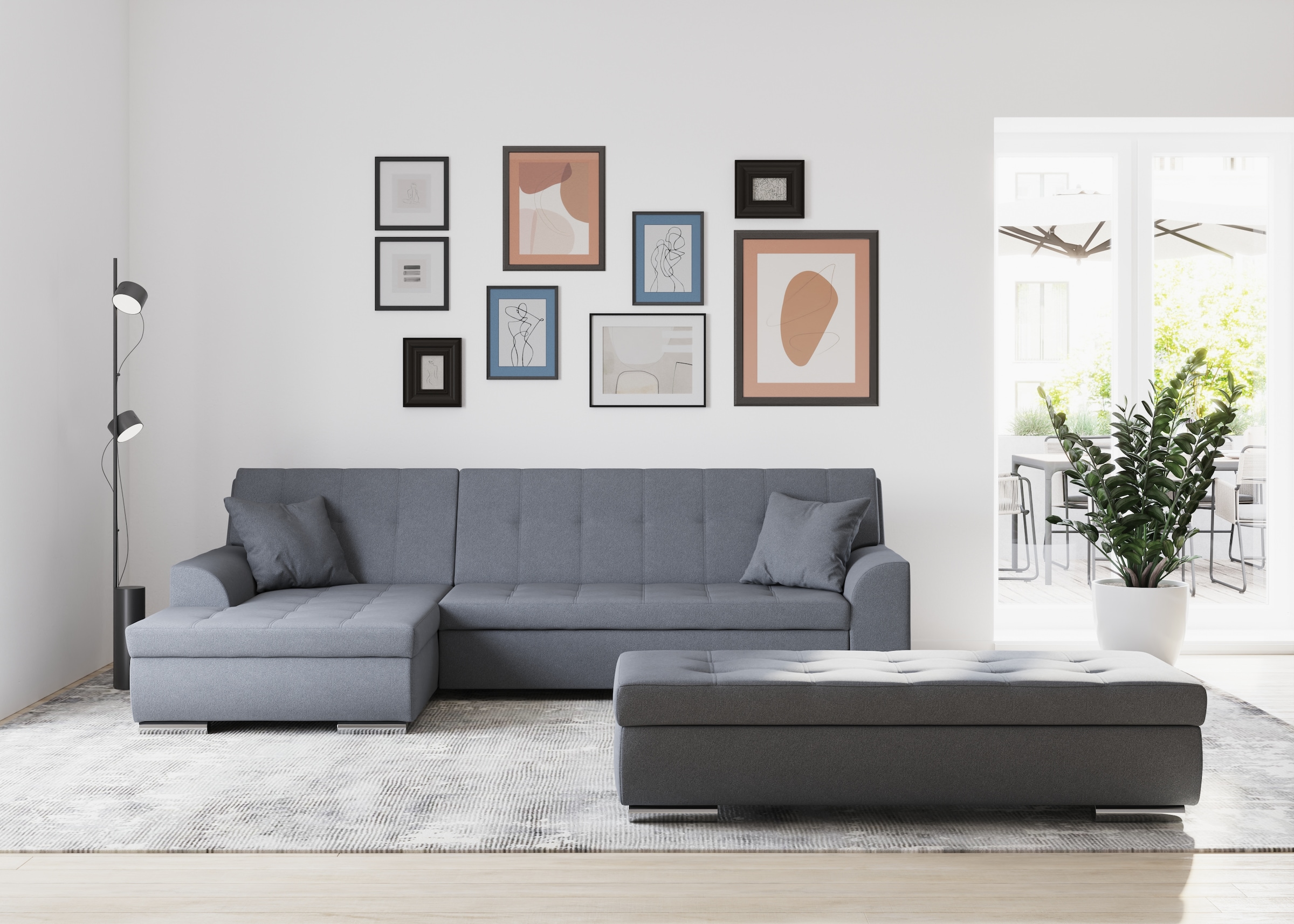 DOMO collection Ecksofa Treviso, wahlweise mit Bettfunktion, incl. Zierkiss günstig online kaufen