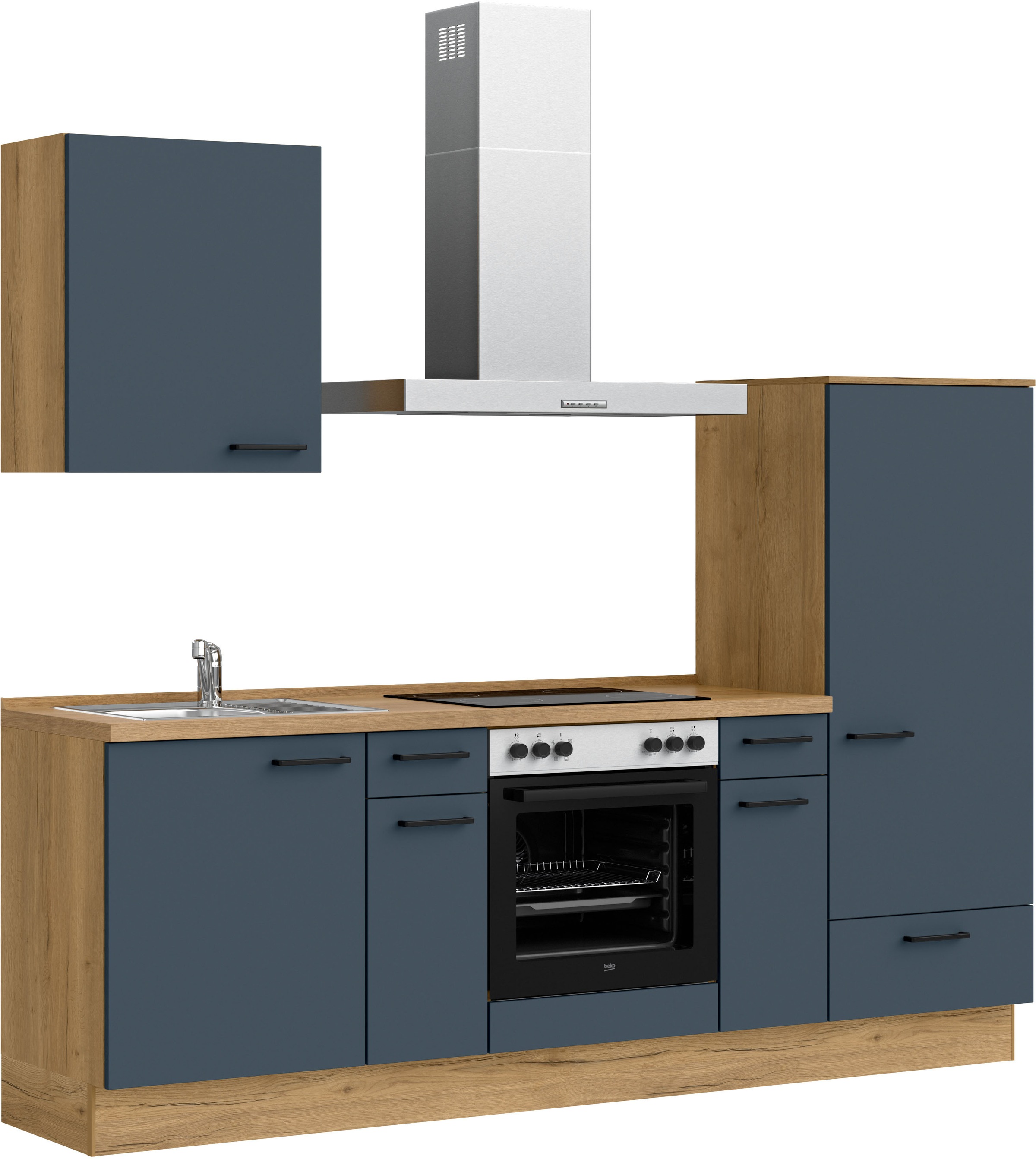 nobilia® Küchenzeile »"Easytouch I"«, vormontiert, Ausrichtung wählbar, Breite 240 cm, wahlw. mit E-Geräten