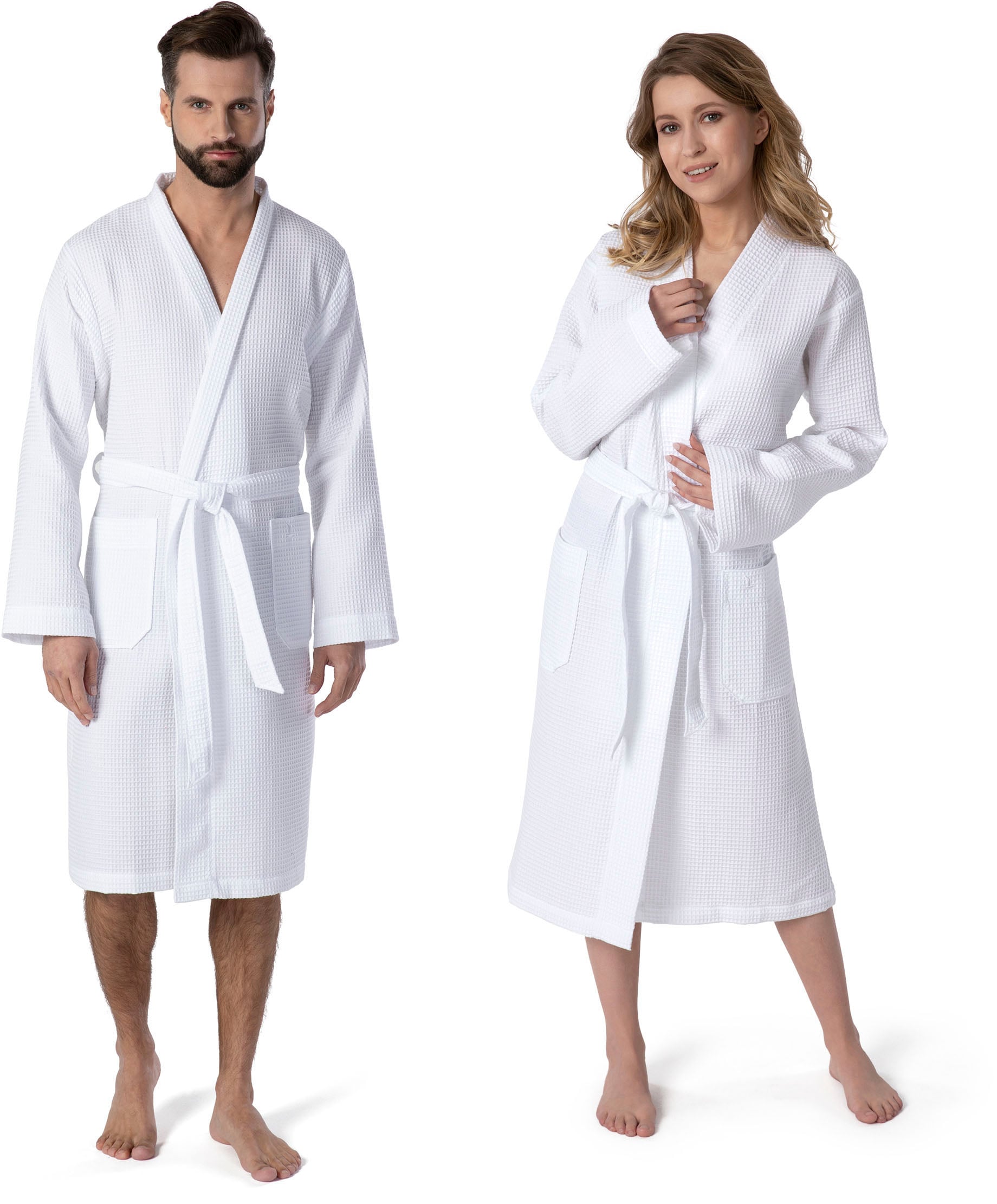 Möve "Homewear, ideal für Sauna & Spa, Hotelbademantel, Morgenmantel" 1 Stk. Piquée-Oberfläche
