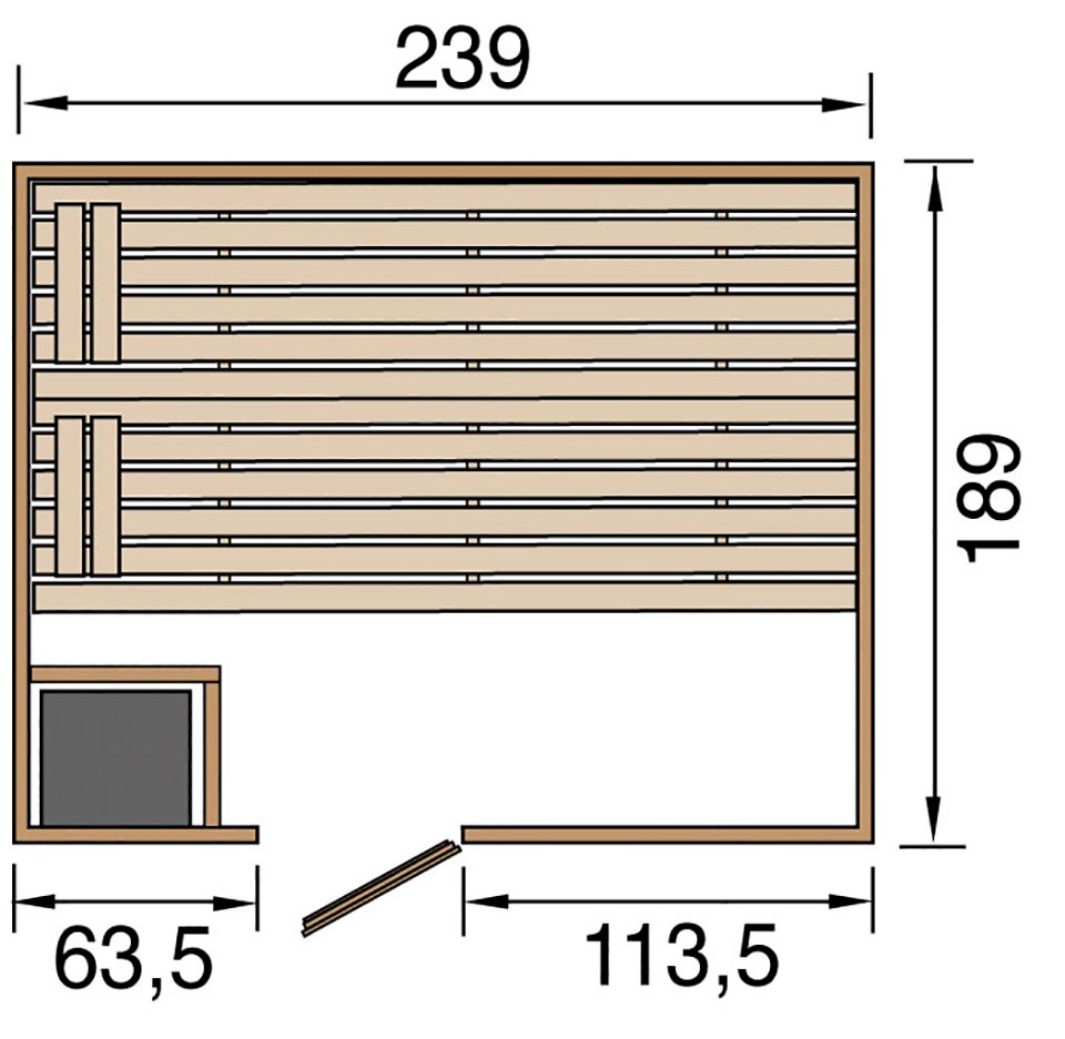 weka Sauna »Valida«, 9 kW-Ofen mit integrierter Steuerung