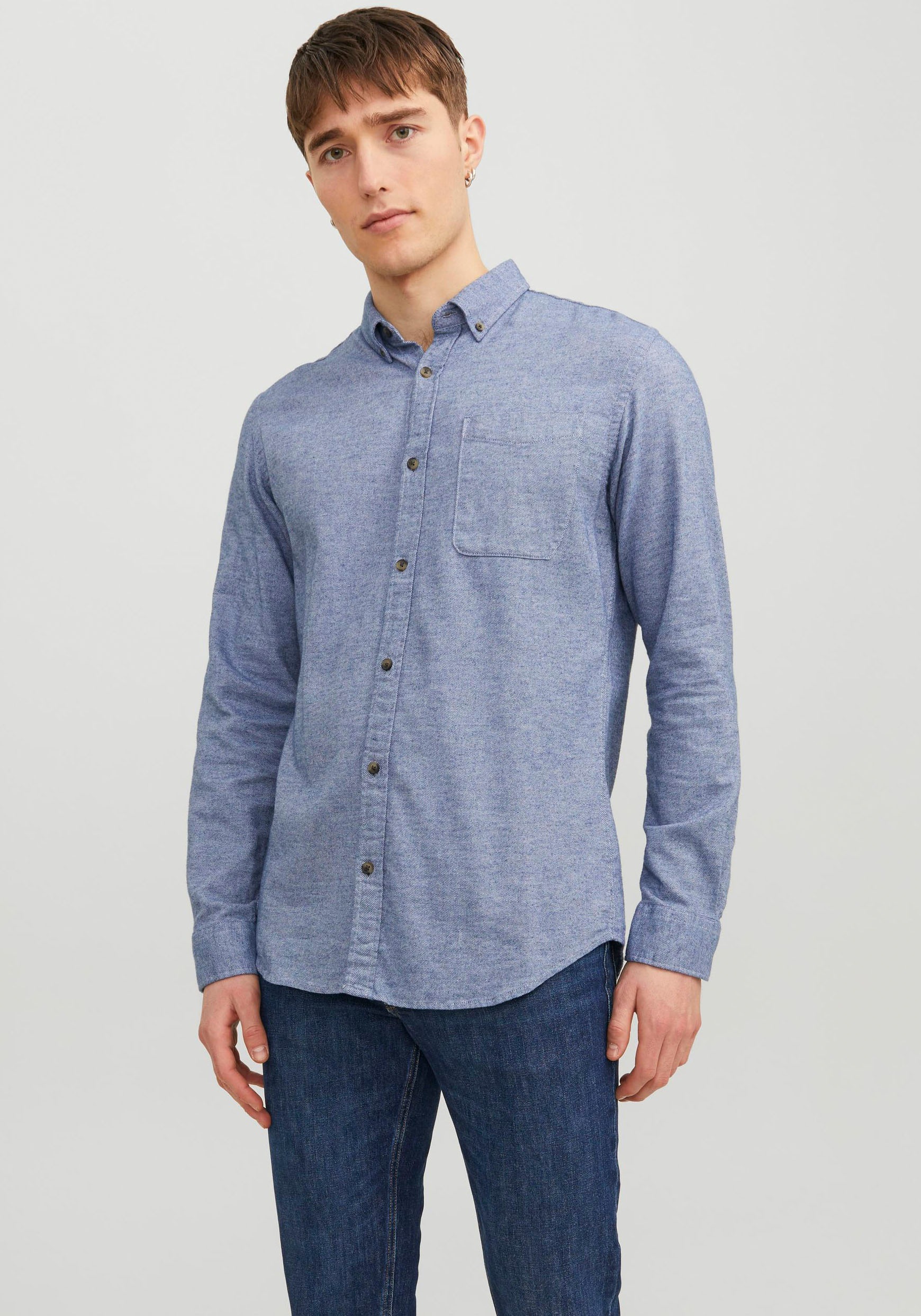 Jack & Jones "JJECLASSIC MELANGE SHIRT LS SN" günstig online kaufen