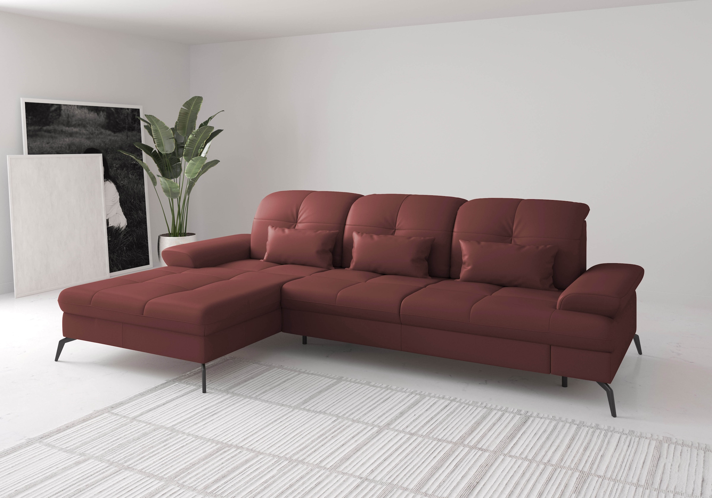 sit&more Ecksofa "Amica, L-Form, inkl. Sitztiefenverstellung & Armteilverstellung" wahlweise mit Schlaffunktion, Bettkasten und Kopfteilverstellung