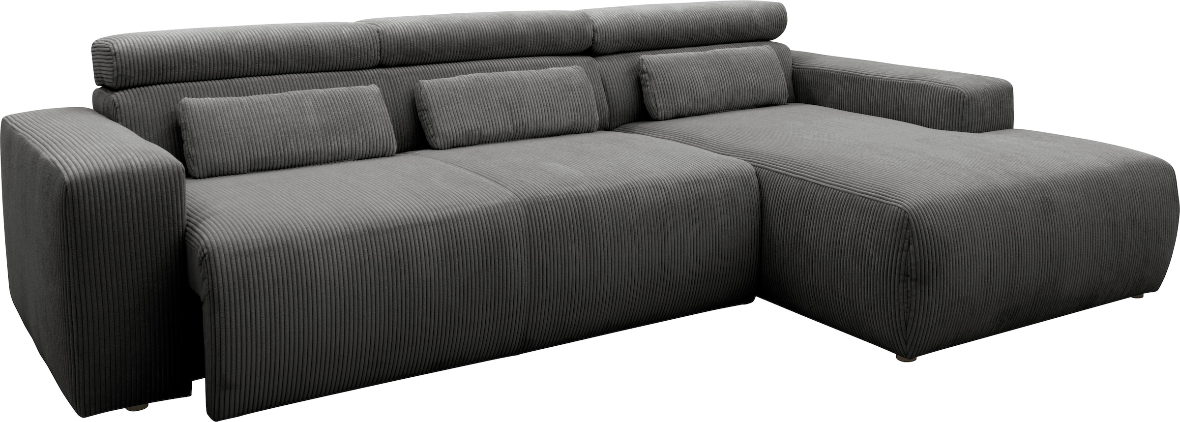 DOMO collection Ecksofa »Brandon große Ausführung B/T/H: 289/177/80 cm, auch in Leder und Cord«, mit Kopfteilverstellung, wahlweise Sitztiefenverstellung, L-Form