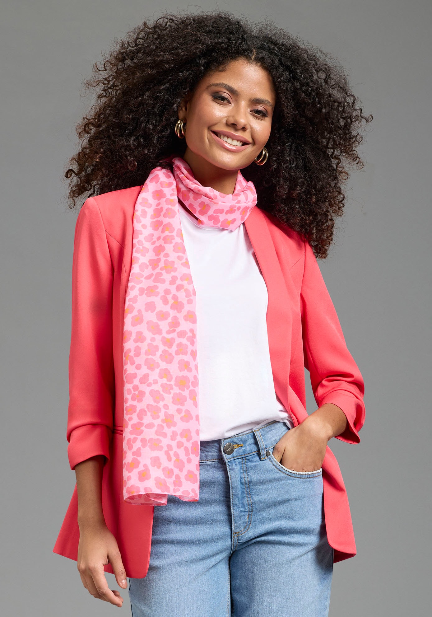 Laura Scott Modetuch mit farbenfrohen Leoprint günstig online kaufen