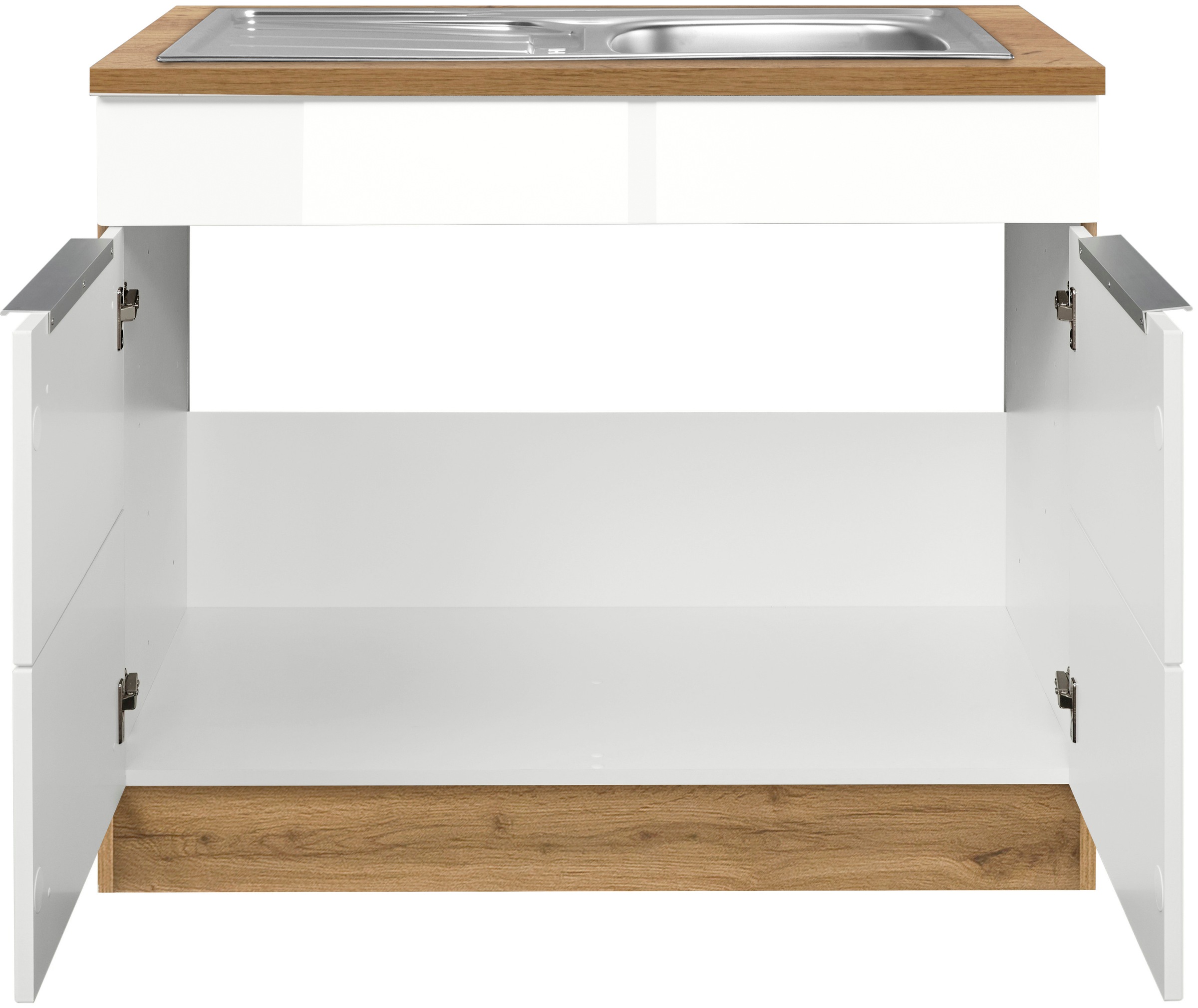 KOCHSTATION Spülenschrank »KS-Brindisi«, 100 cm breit, inklusive Einbauspüle