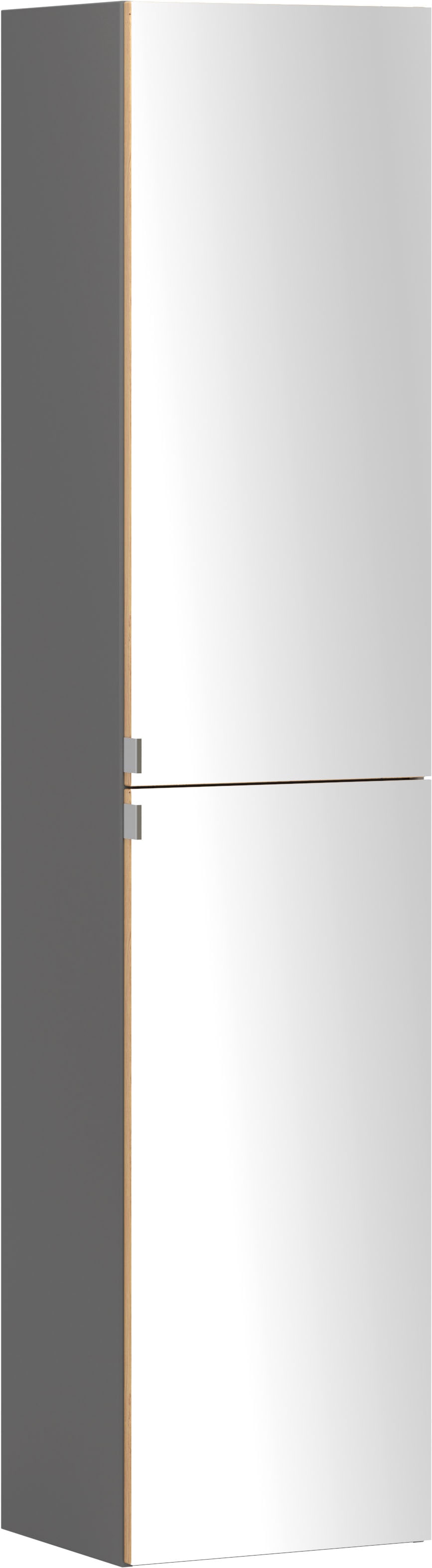 welltime "TRIENT, Seiten-Spiegelschrank 40 cm, gedämpfte Scharniere" onyx-grey/Wildeiche, gedämpfte Scharniere