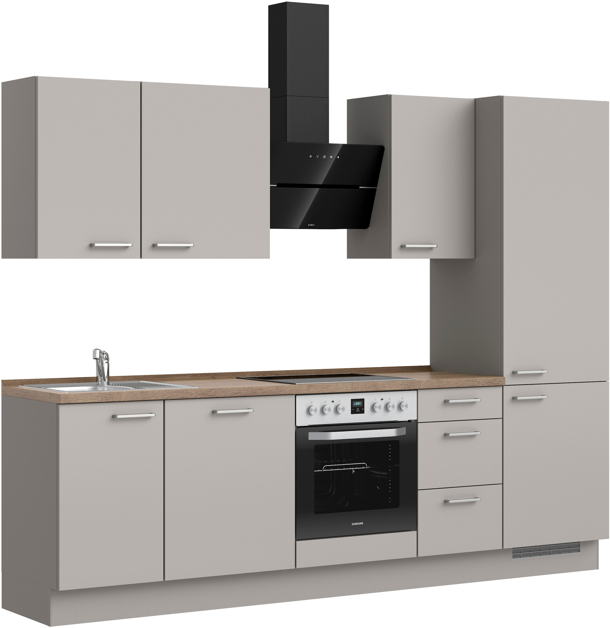 nobilia ""Touch II", NEU: individuell anpassbar mit gratis Profi-Beratung" vormontiert, Breite 270 cm, Ausrichtung wählbar, wahlw. mit E-Geräten