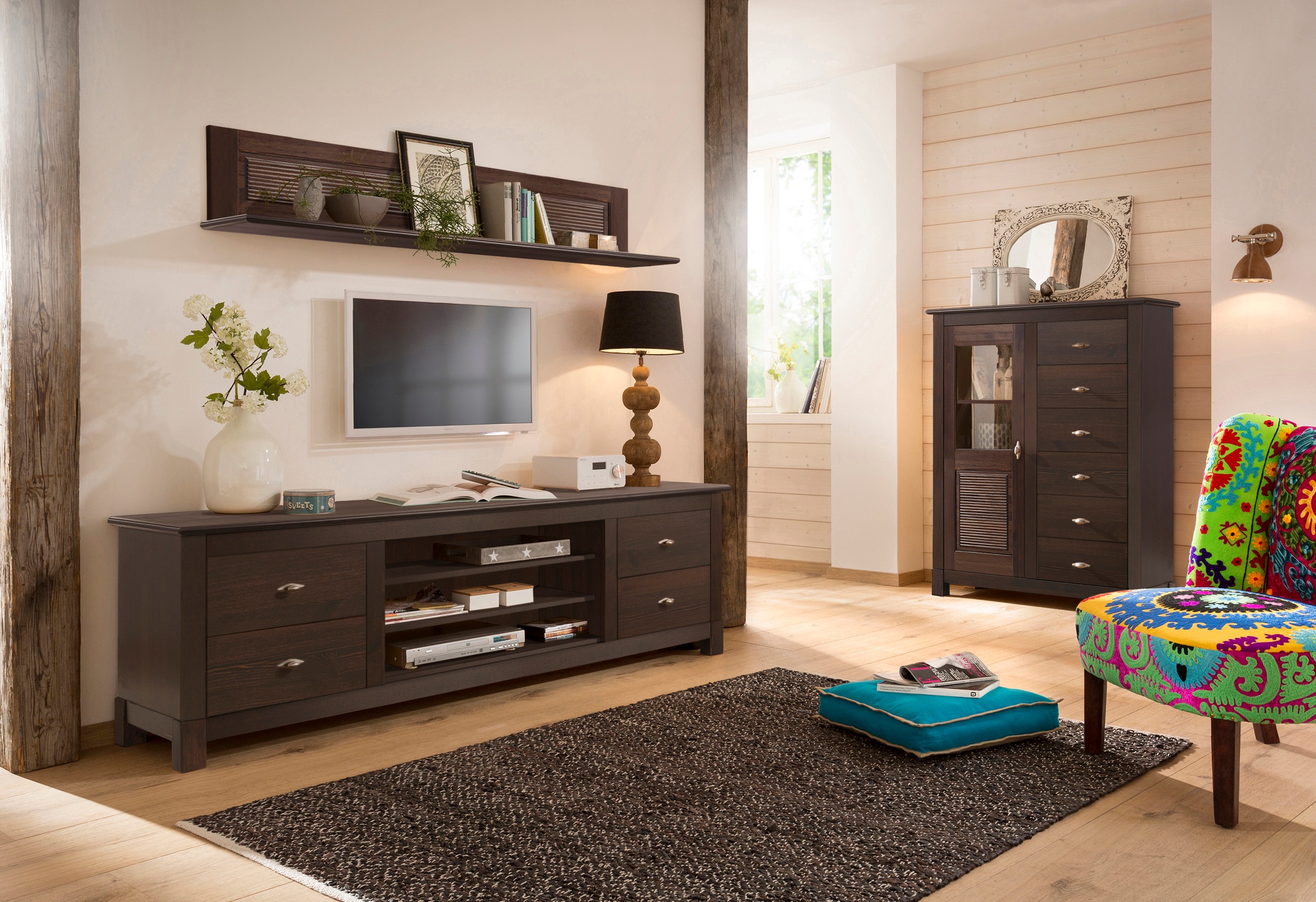 Home affaire Highboard "Rauna", Vitrine, Breite 103 cm günstig online kaufen