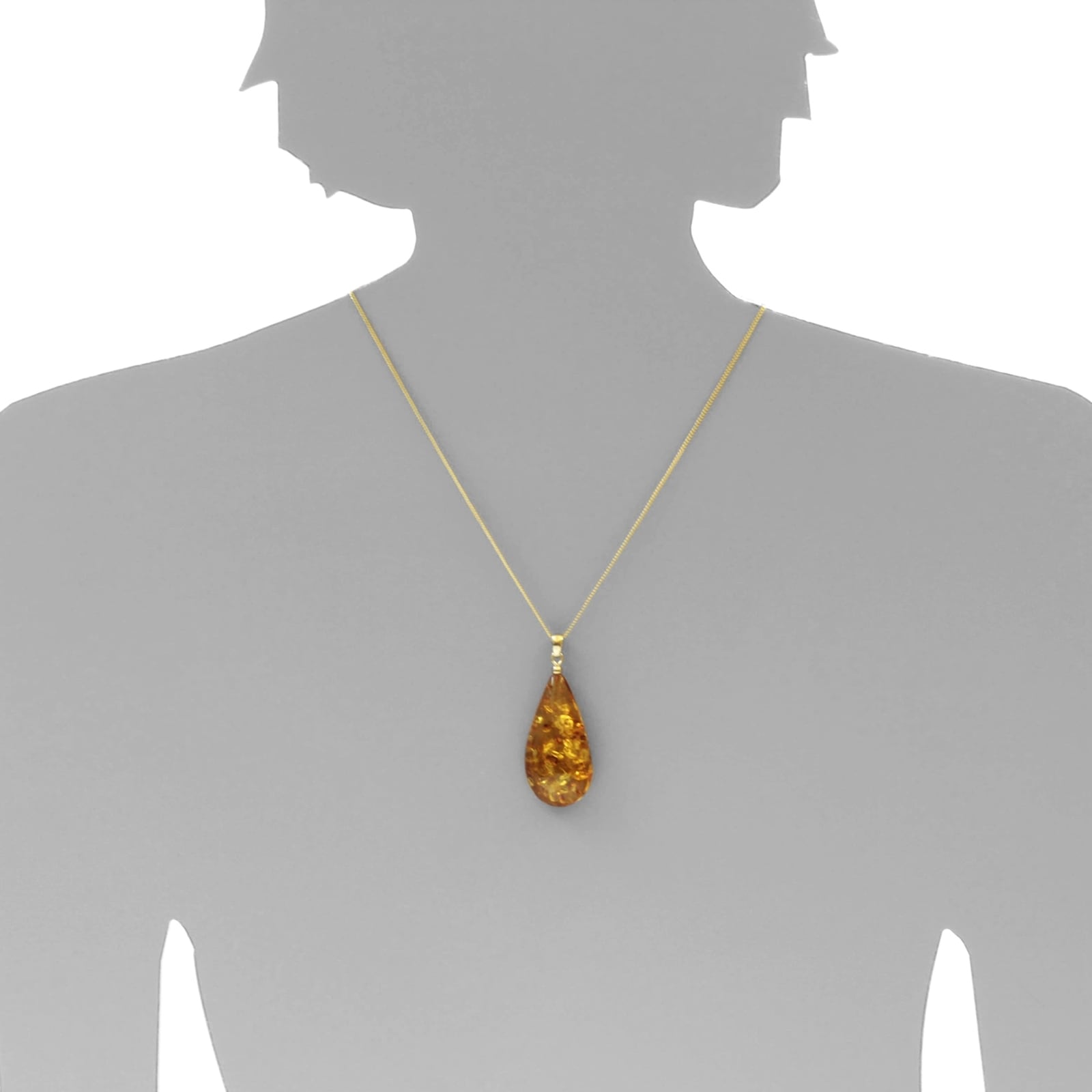 OSTSEE-SCHMUCK Kette mit Anhänger »Ostsee-Schmuck Kette mit Anhänger Tropfen ca. 42 mm lang«, (2 tlg.)