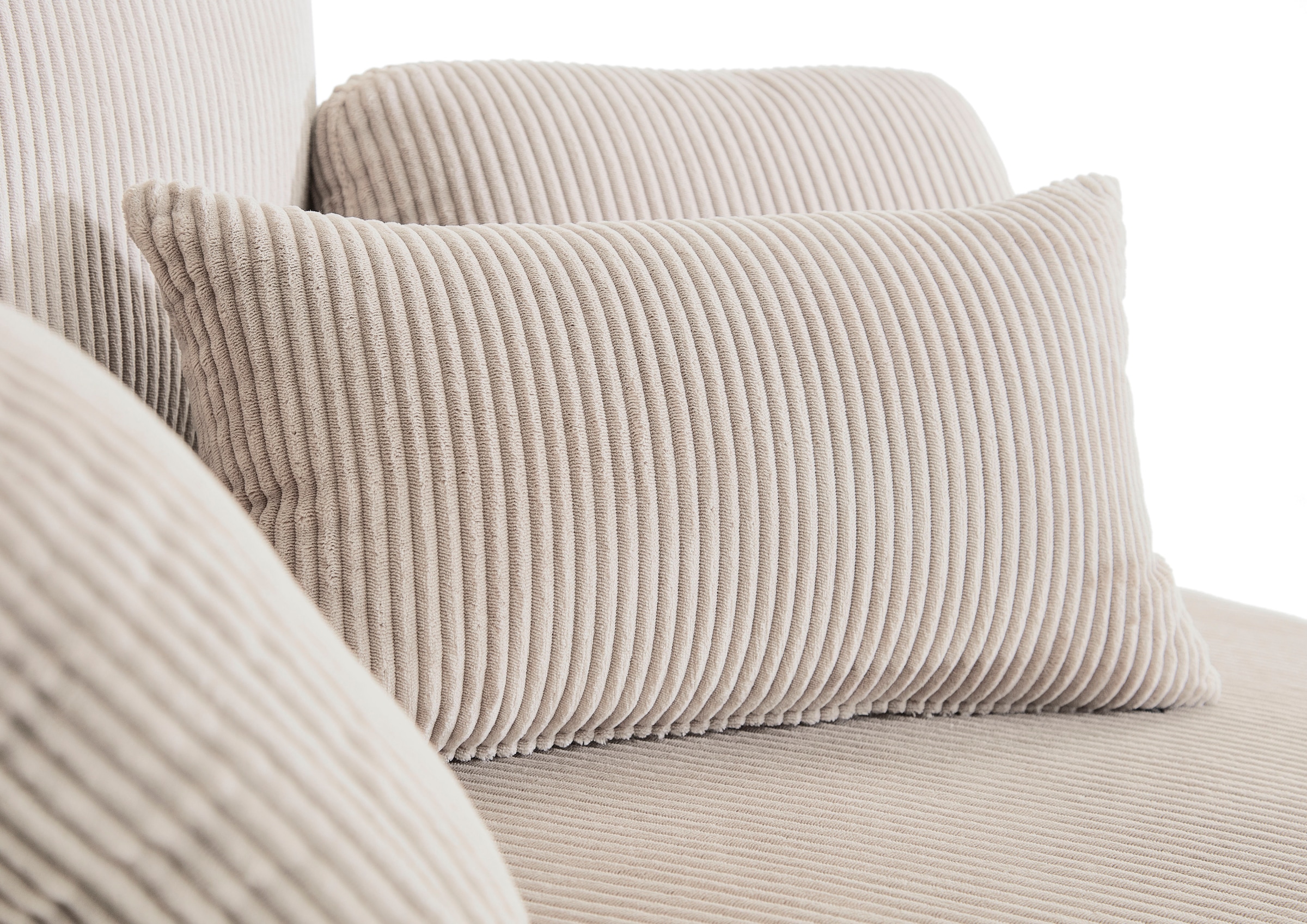 ATLANTIC home collection Loveseat »Ravi«, XXL- Sessel, inklusive Stauraumhocker, Rückenkissen & drei Zierkissen