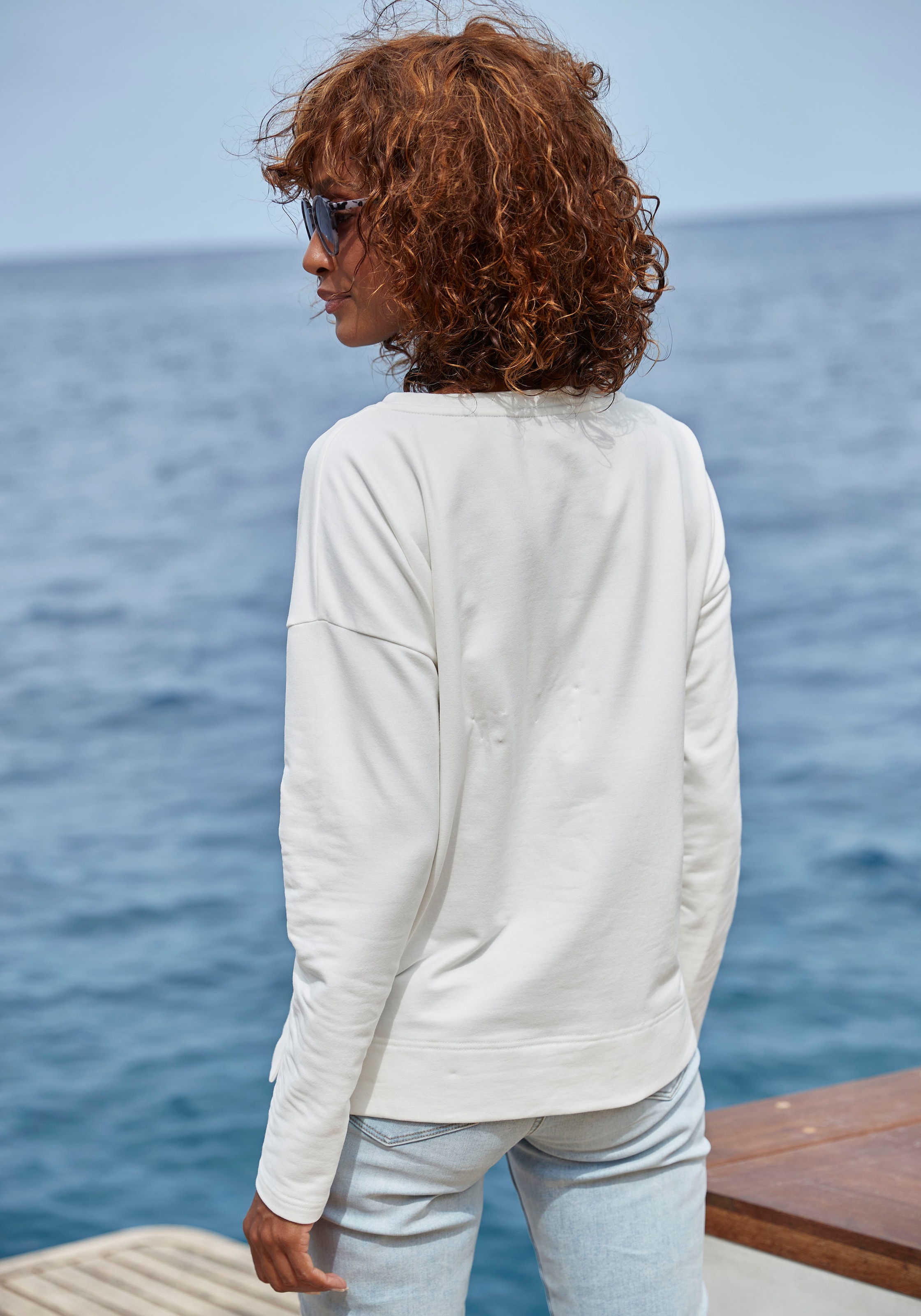 Elbsand Sweatshirt, mit Logostickerei vorne, lässige Passform, sportlich-casual