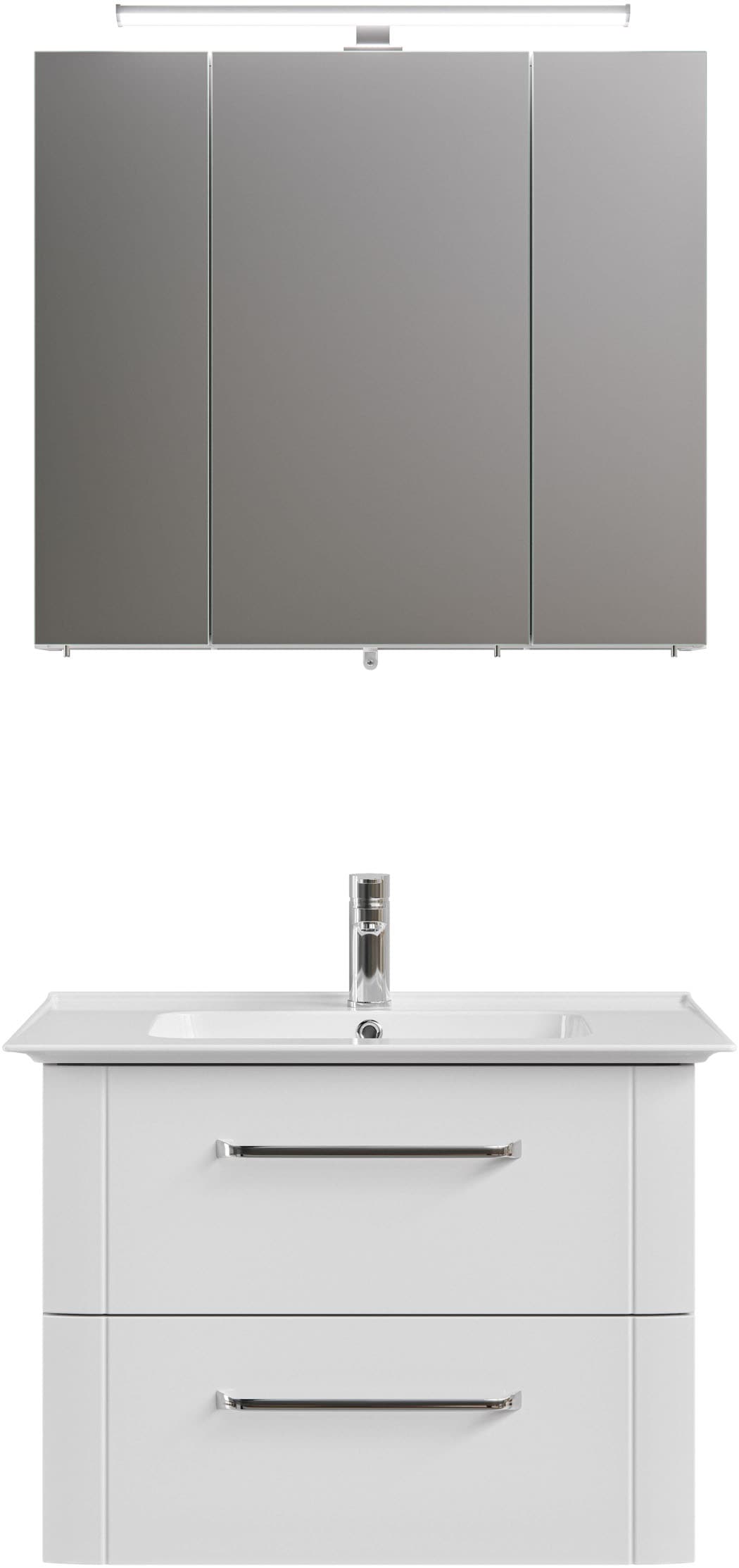 Saphir Badmöbel-Set "Badmöbel-Set 2-teilig Keramik-Waschtisch mit LED-Spieg günstig online kaufen