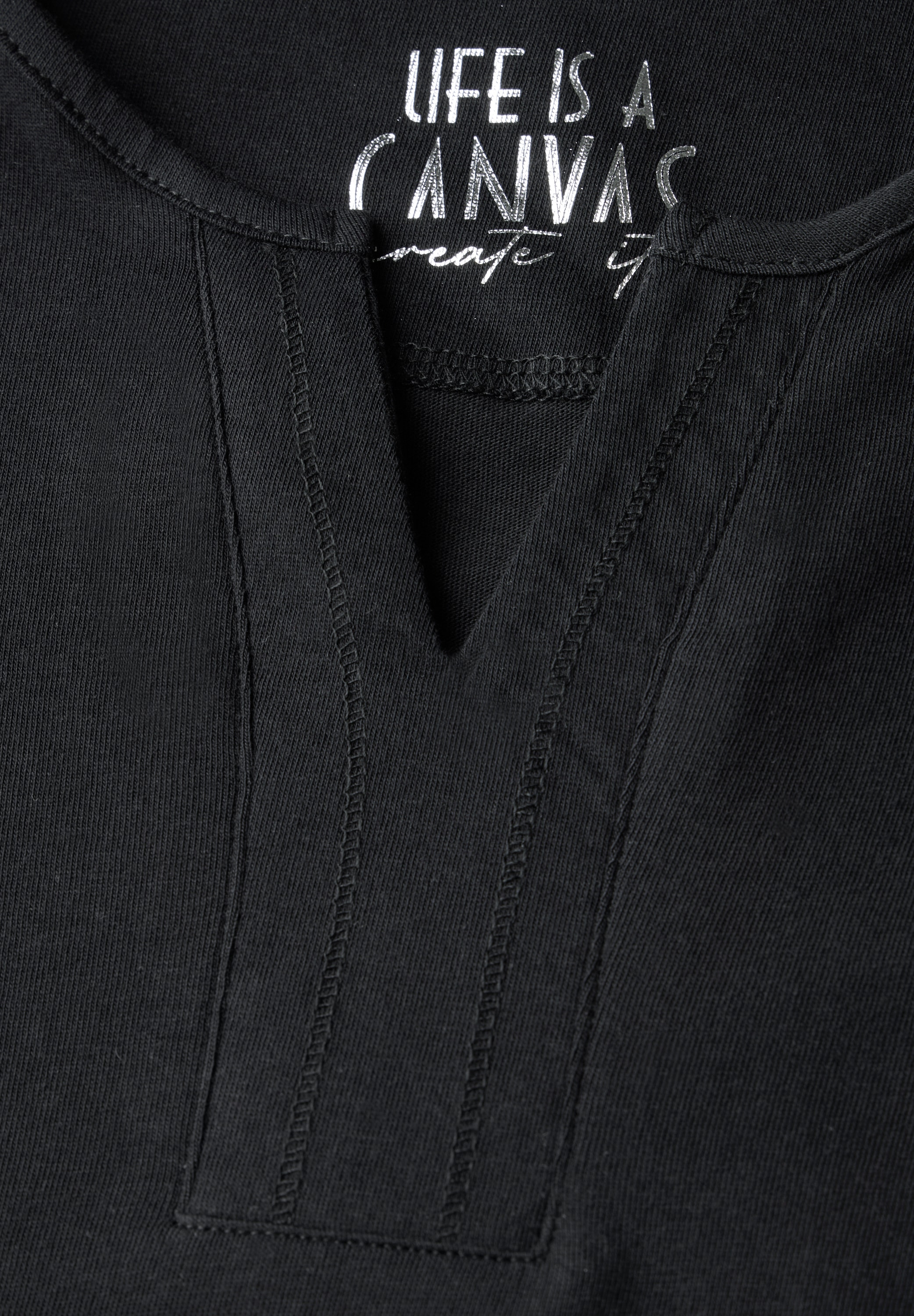 Cecil 3/4-Arm-Shirt, mit geschlitztem Rundhalsausschnitt