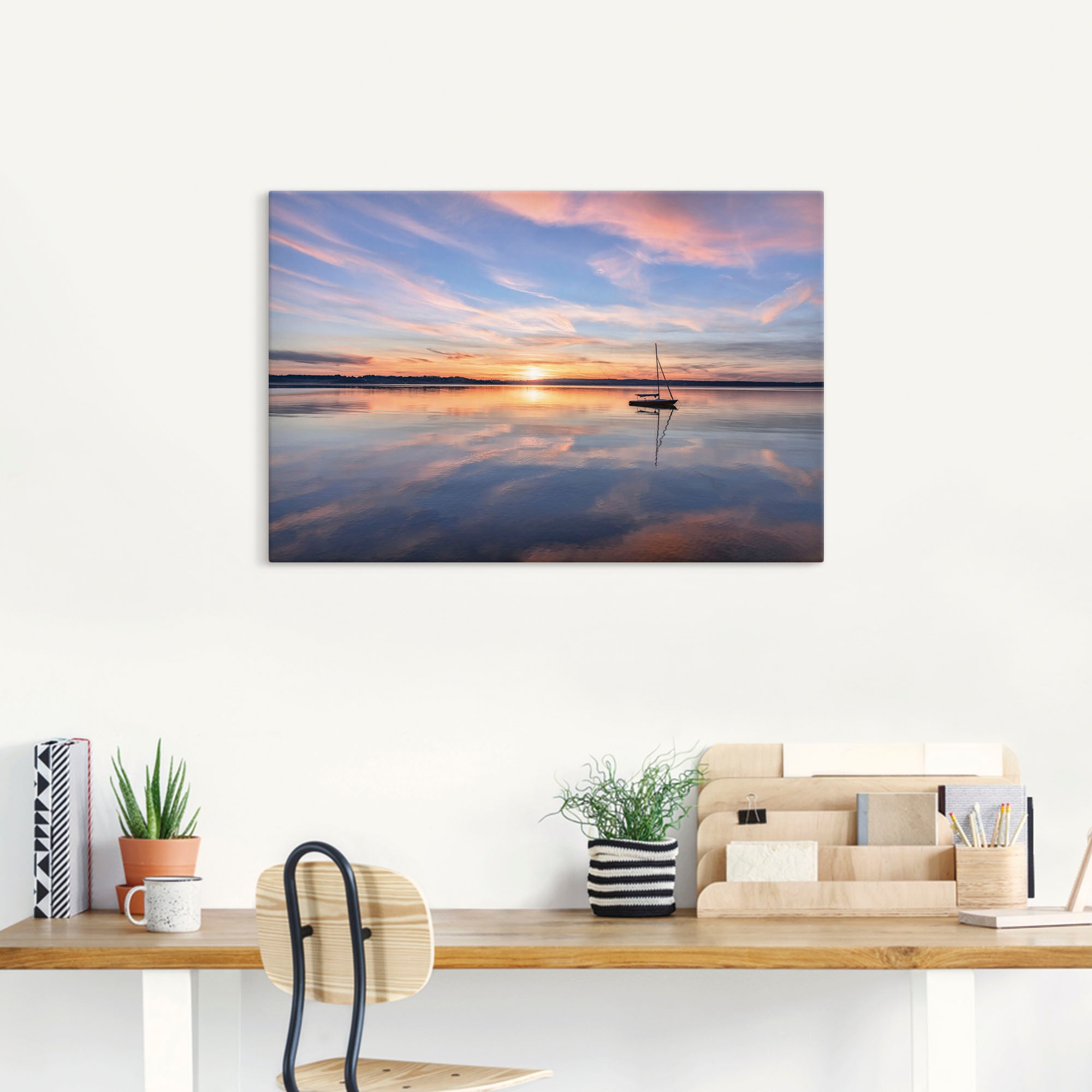 Artland Wandbild "Sonnenuntergang am Starnberger See II" Bilder vom Sonnenu günstig online kaufen