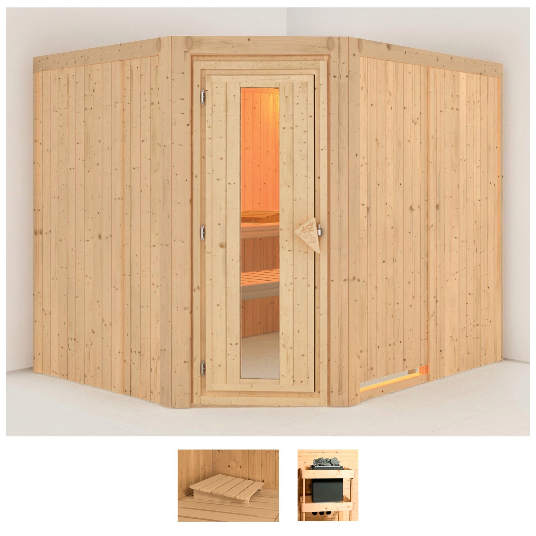 Karibu Sauna "Marit" Set, ohne Ofen
