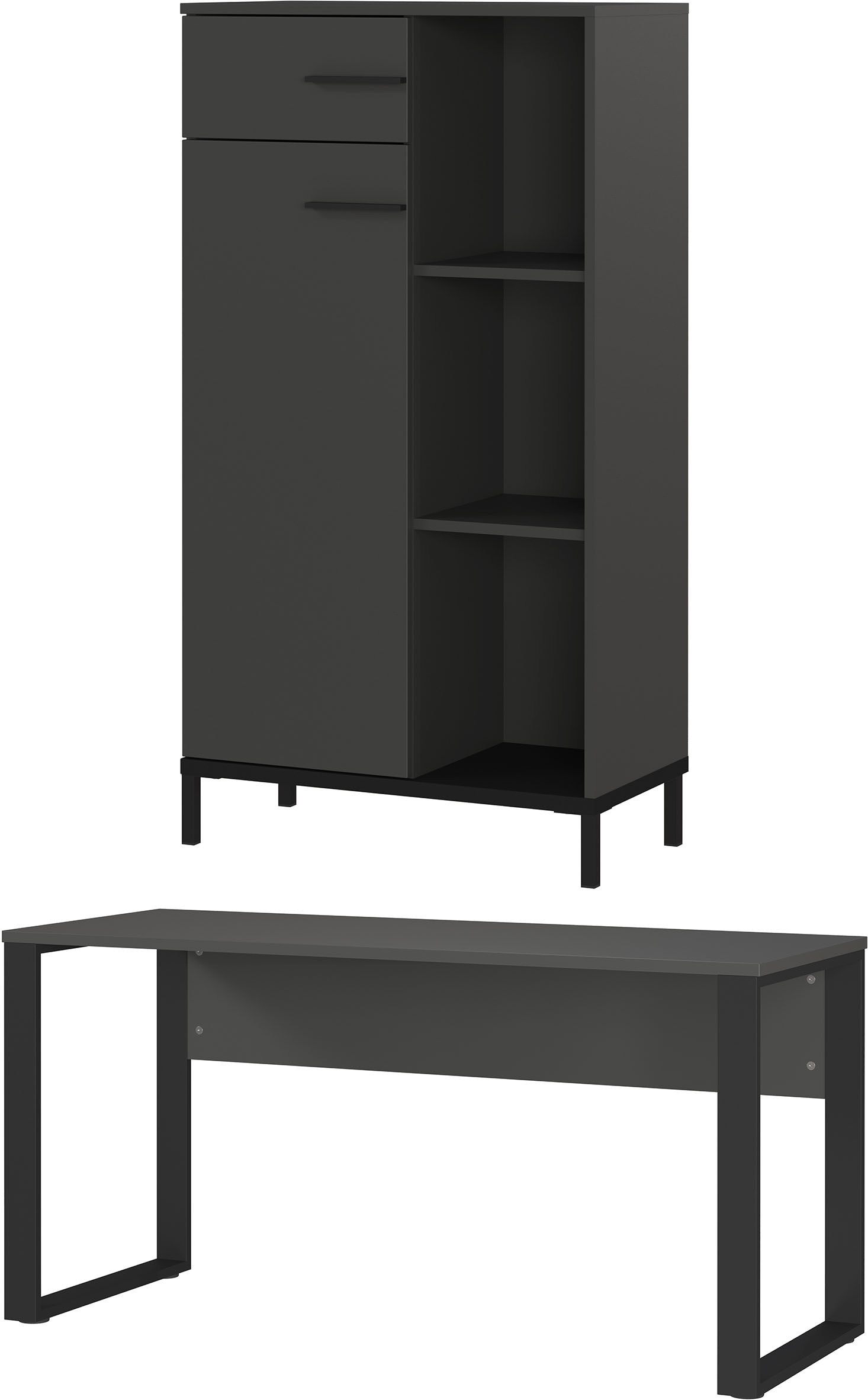 GERMANIA Büromöbel-Set "GW-Rovigo", (2 tlg.), Schreibtisch mit Knieblende, günstig online kaufen