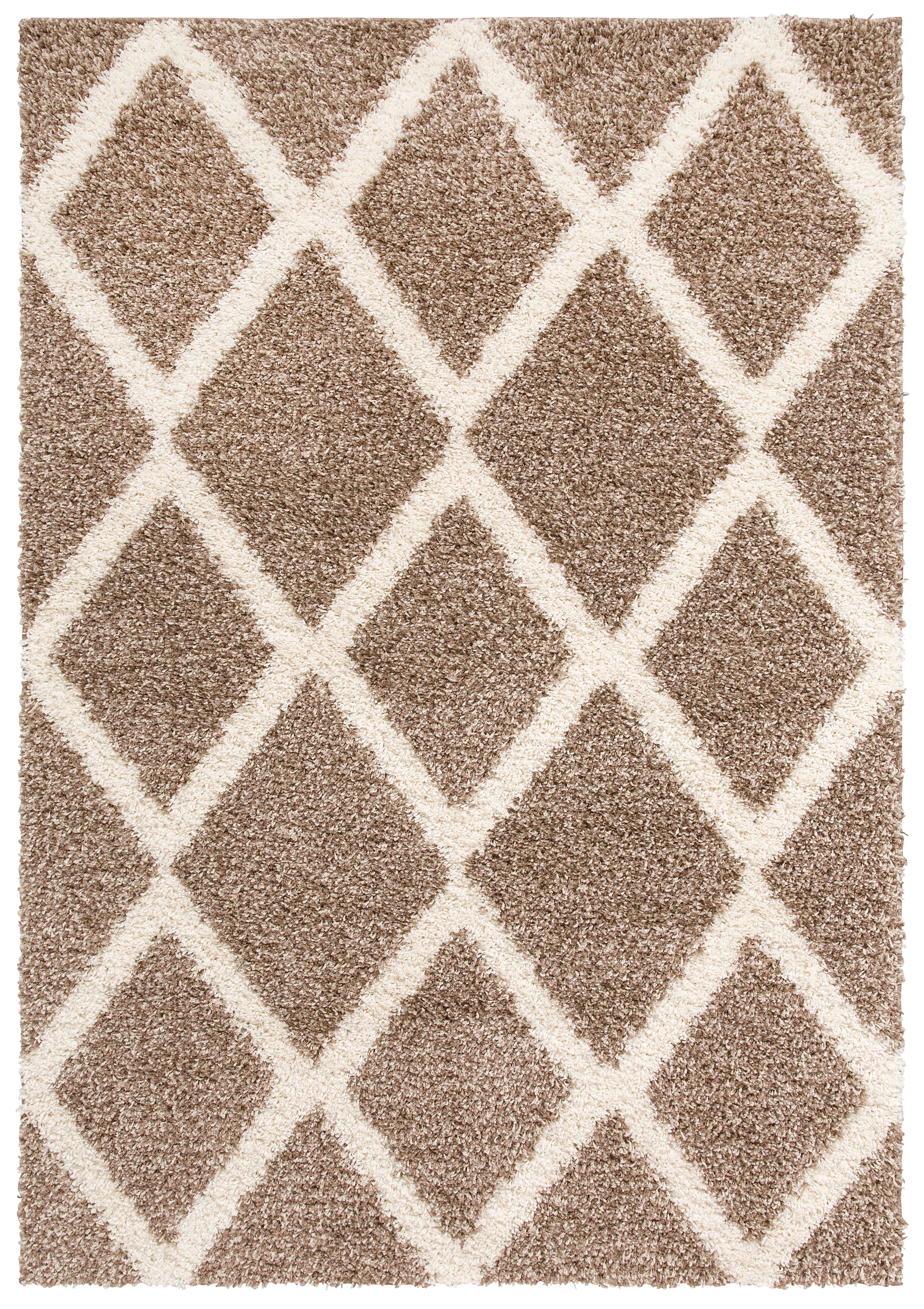 my home Hochflor-Teppich »Linz«, rechteckig, 31 mm Höhe, Rauten Design, Hochflor, besonders weicher Teppich, gewebt, rechteckig