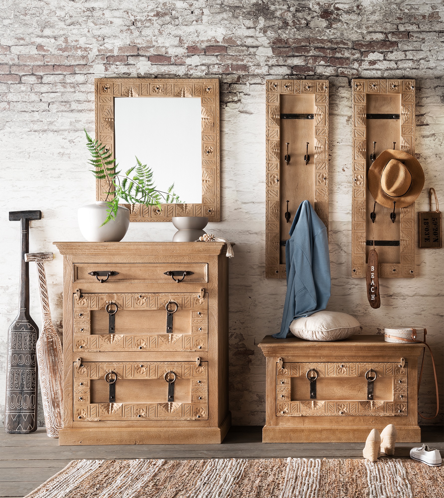 SIT Garderoben-Set Set, Dielen-Set, 5 Stk. tlg. Front mit aufwändigen Schni günstig online kaufen