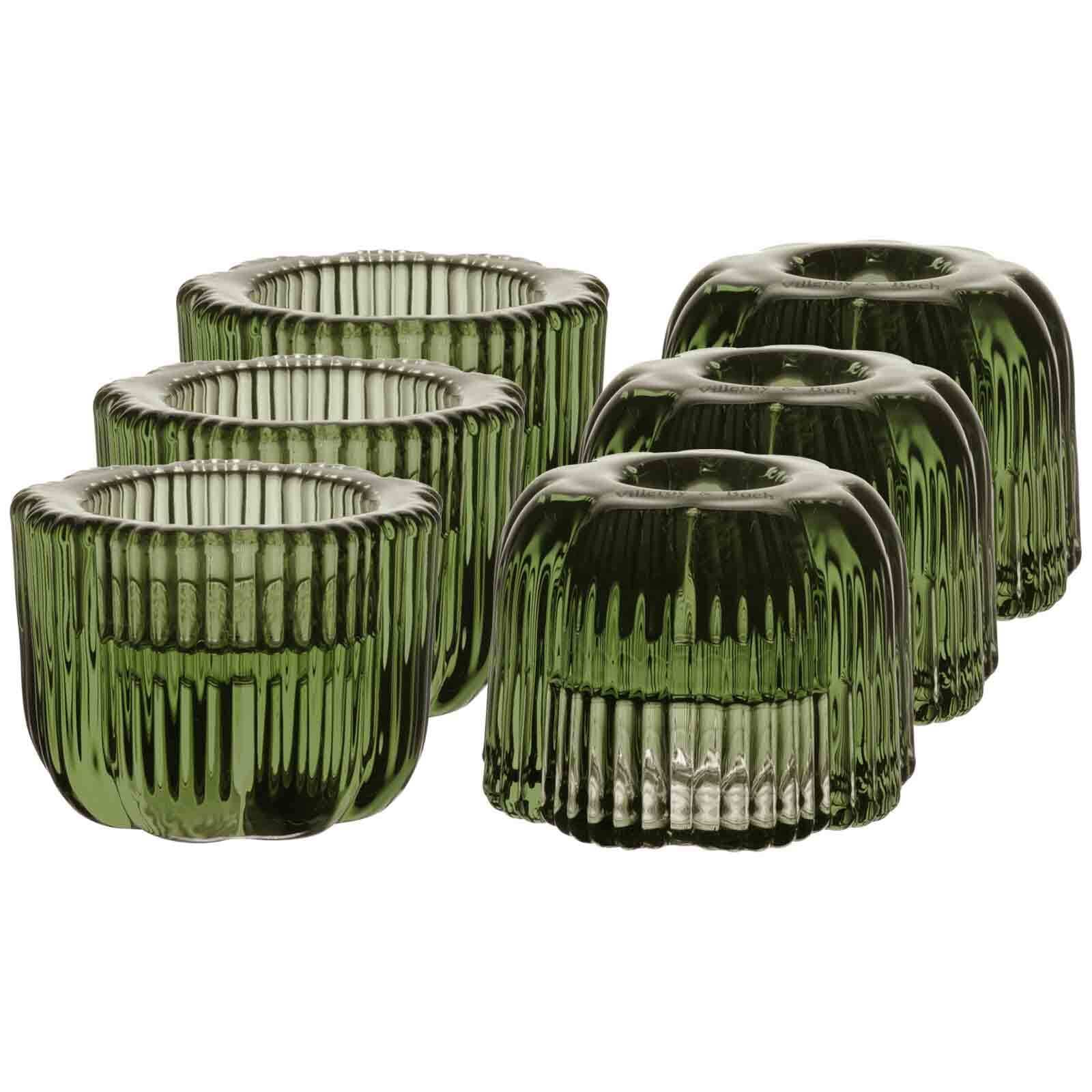 Villeroy & Boch Kerzenhalter "2in1-Kerzenständer Fleur ø 6,3 cm 6er Set grün"
