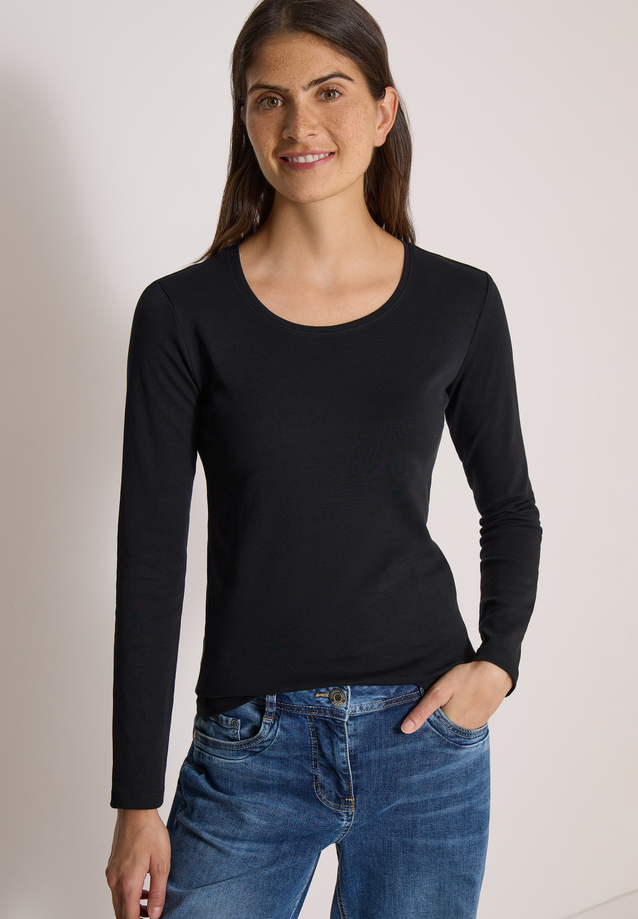 Cecil Langarmshirt aus reiner Baumwolle