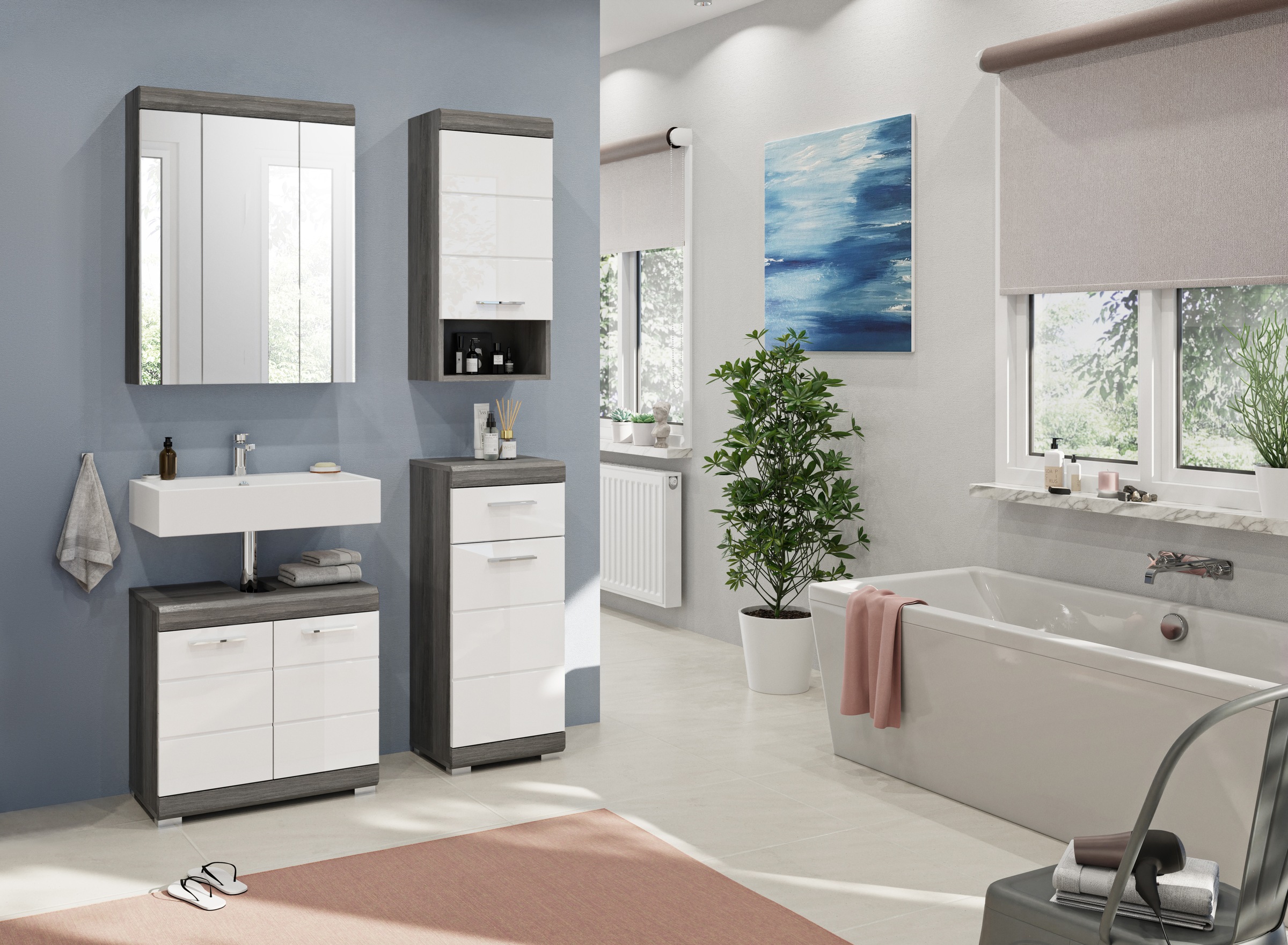 welltime Badmöbel-Set "Siena, 4 teilig, bestehend aus:" Set, TOPSELLER, 4 S günstig online kaufen