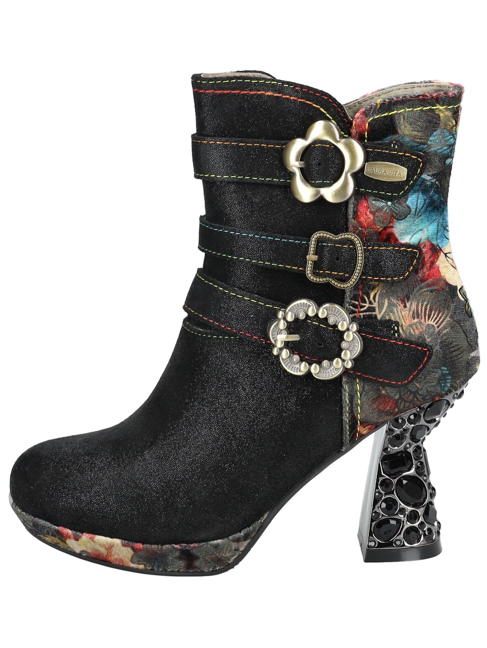 LAURA VITA High-Heel-Stiefelette »LAURA VITA Stiefelette Leder/Textil«