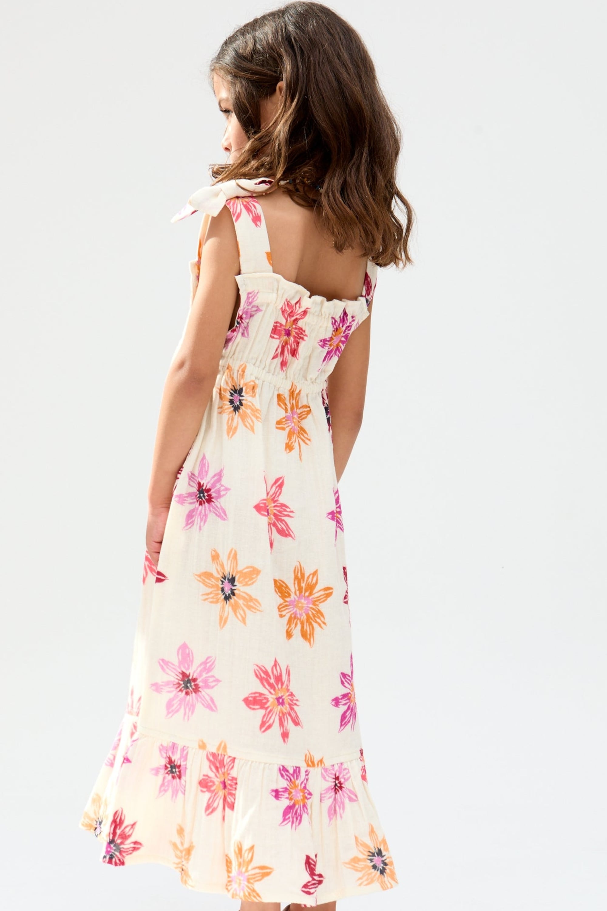 RAFFYA Minikleid »Flora Gathered Hand Drawn Floral Print Dress Mädchen«