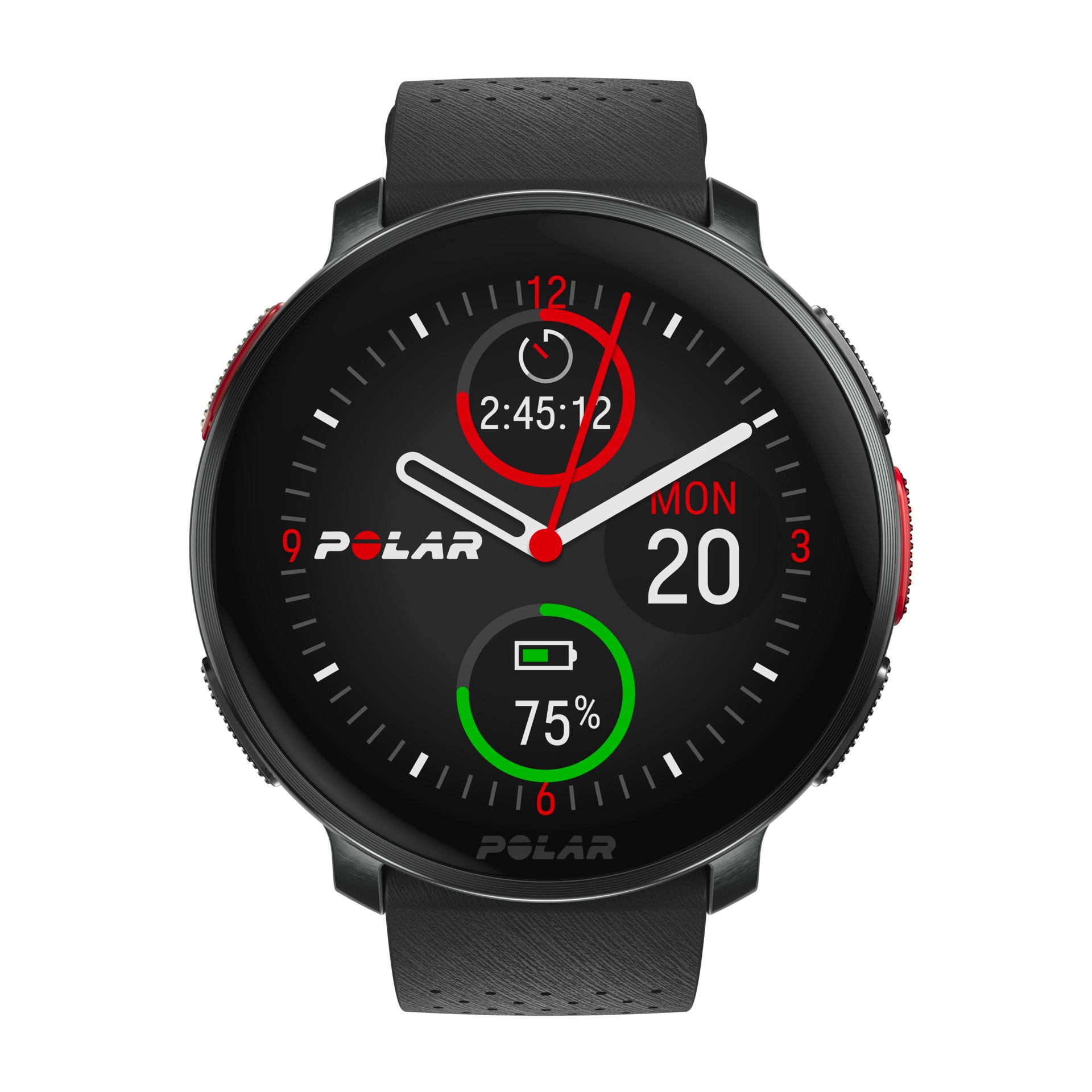 Polar Smartwatch »VANTAGE V3«, (3,5 cm / 1,39 Zoll), 32 GB, Premium-Multisportuhr Silikon-Armband S-L)