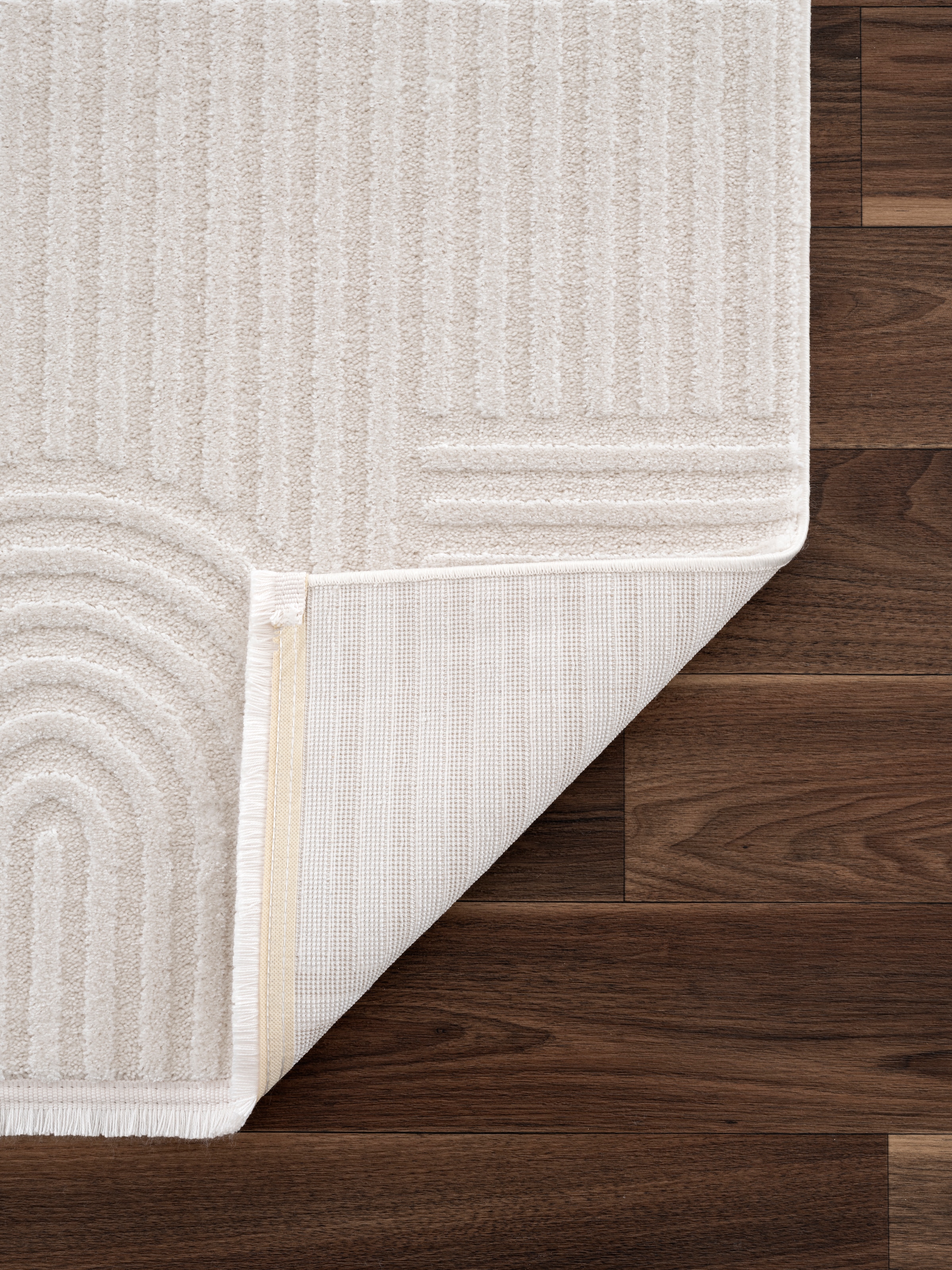 OTTO home Teppich »Jonnis, mit Fransen, Boho-Design, Scandi, Designteppich« rechteckig 9 mm Höhe Hoch-Tief, 3D Optik, skandinavischer Stil, Wohnzimmer, Schlafzimmer