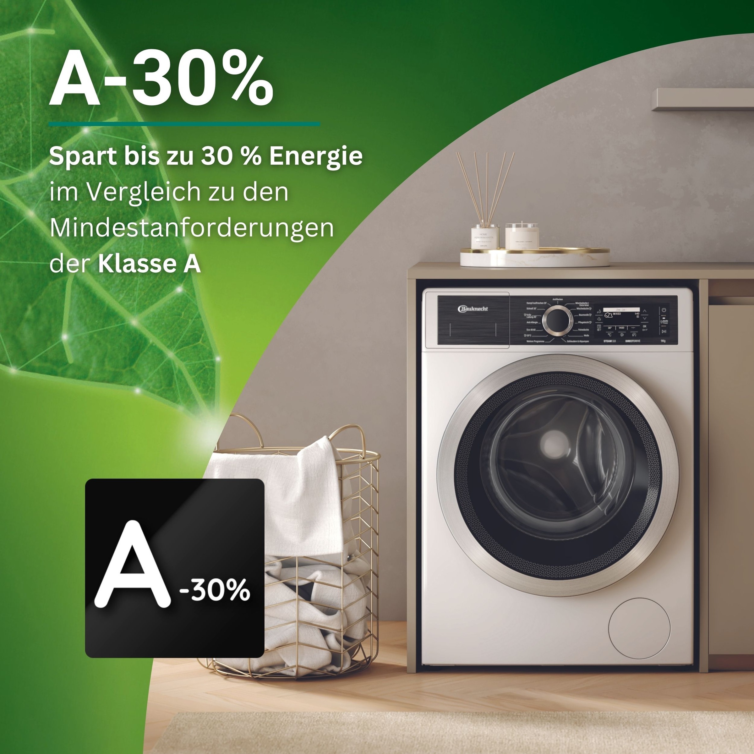 BAUKNECHT Waschmaschine »B7 99 SILENCE DE«, 9 kg, 1400 U/min