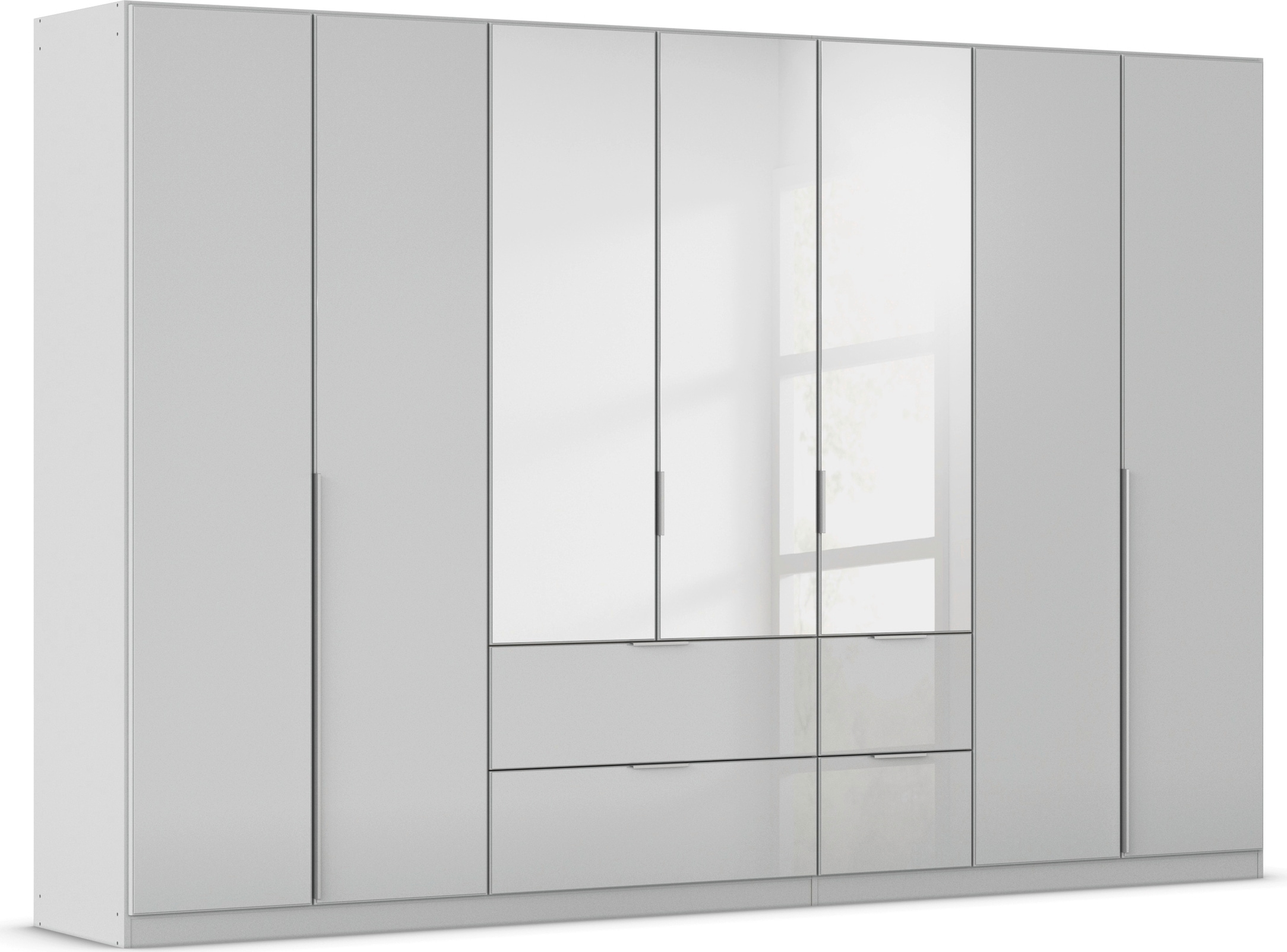 Drehtürenschrank OTTO HOME, B:315cm H:210cm T:54cm, grau, Holzwerkstoff, Schränke, "Kleiderschrank Kleiderschränke Schrank Garderobe AGORDO mit