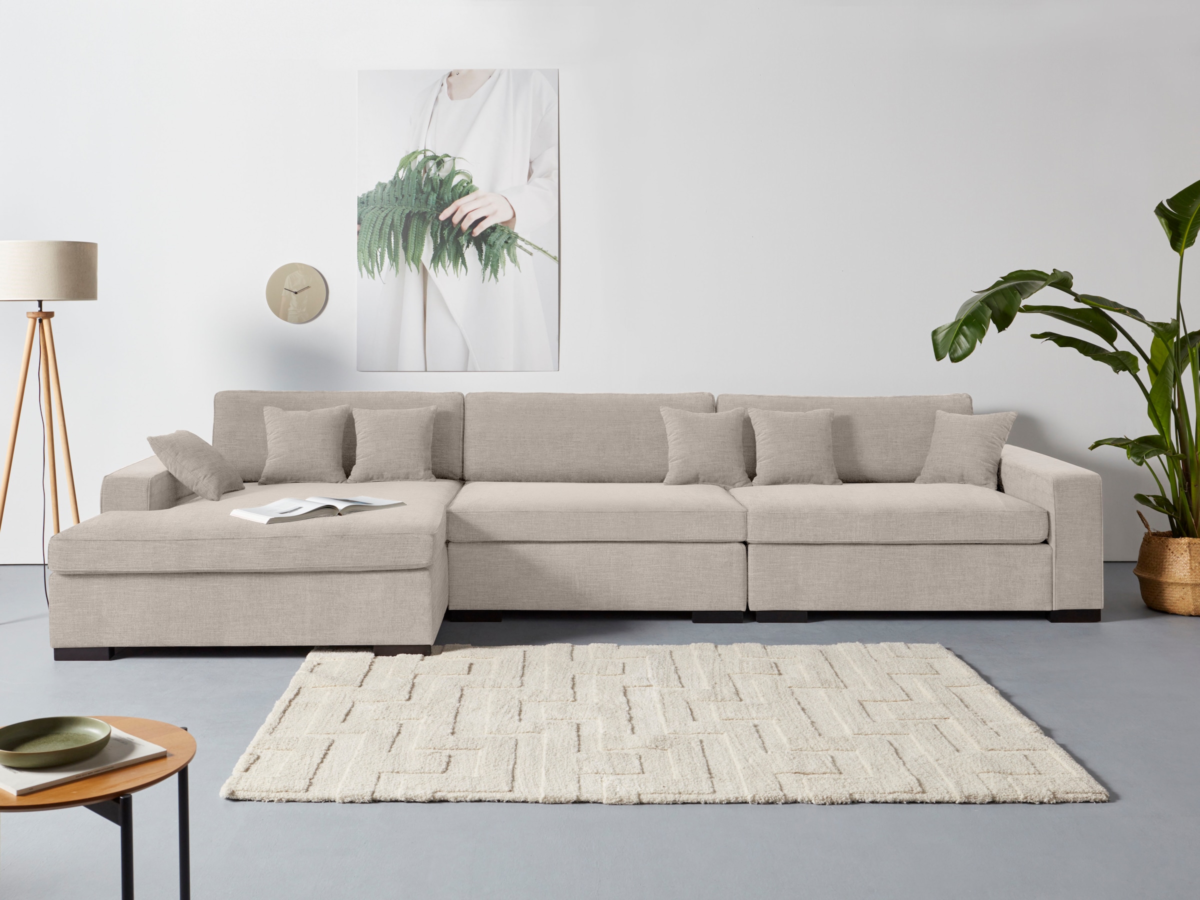 Home affaire Sofa-Eckelement "Skara XXL L-Form", Lounge-Sofa XXL mit Federk günstig online kaufen