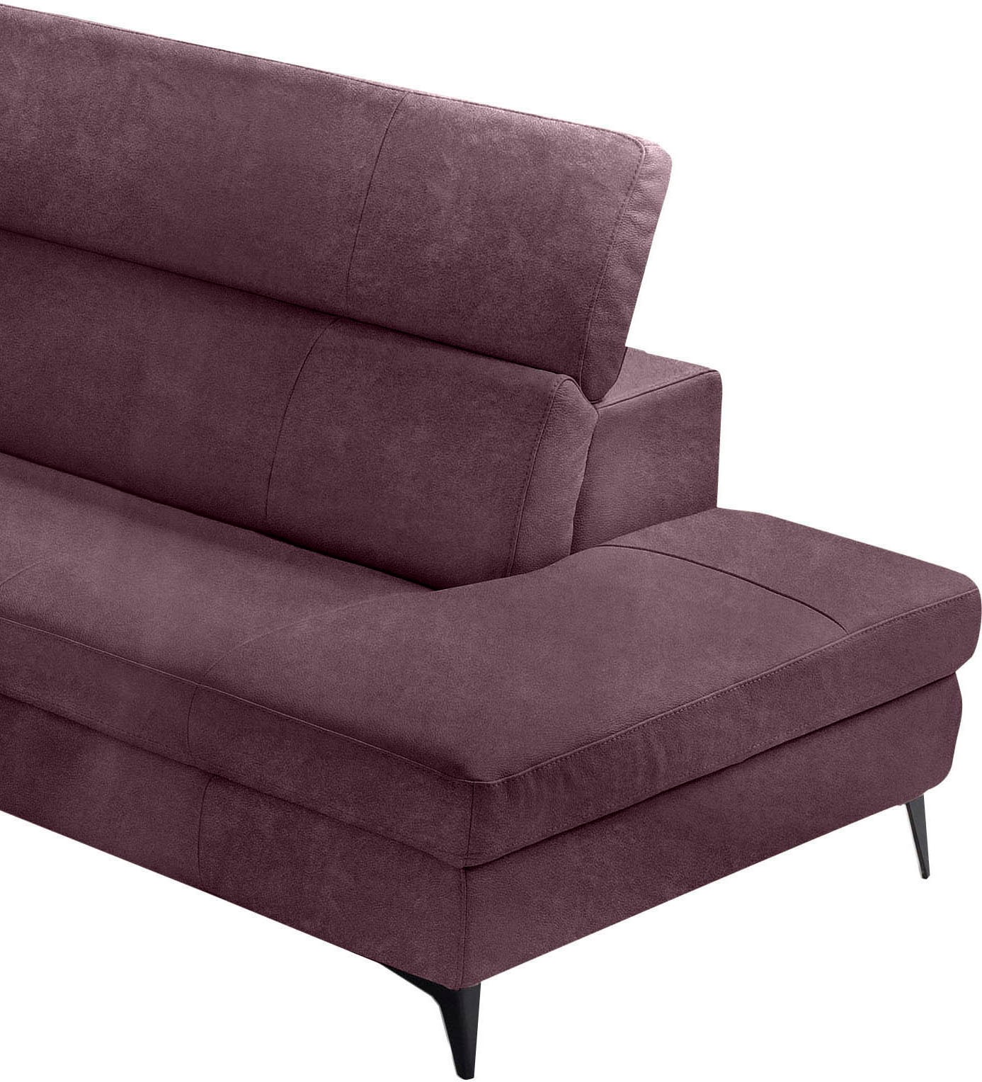 Egoitaliano Ecksofa »Edith, Designsofa mit hohem Sitzkomfort, L-Form«, inkl. elektrischer Relaxfunktion und manuell verstellbaren Kopfteilen