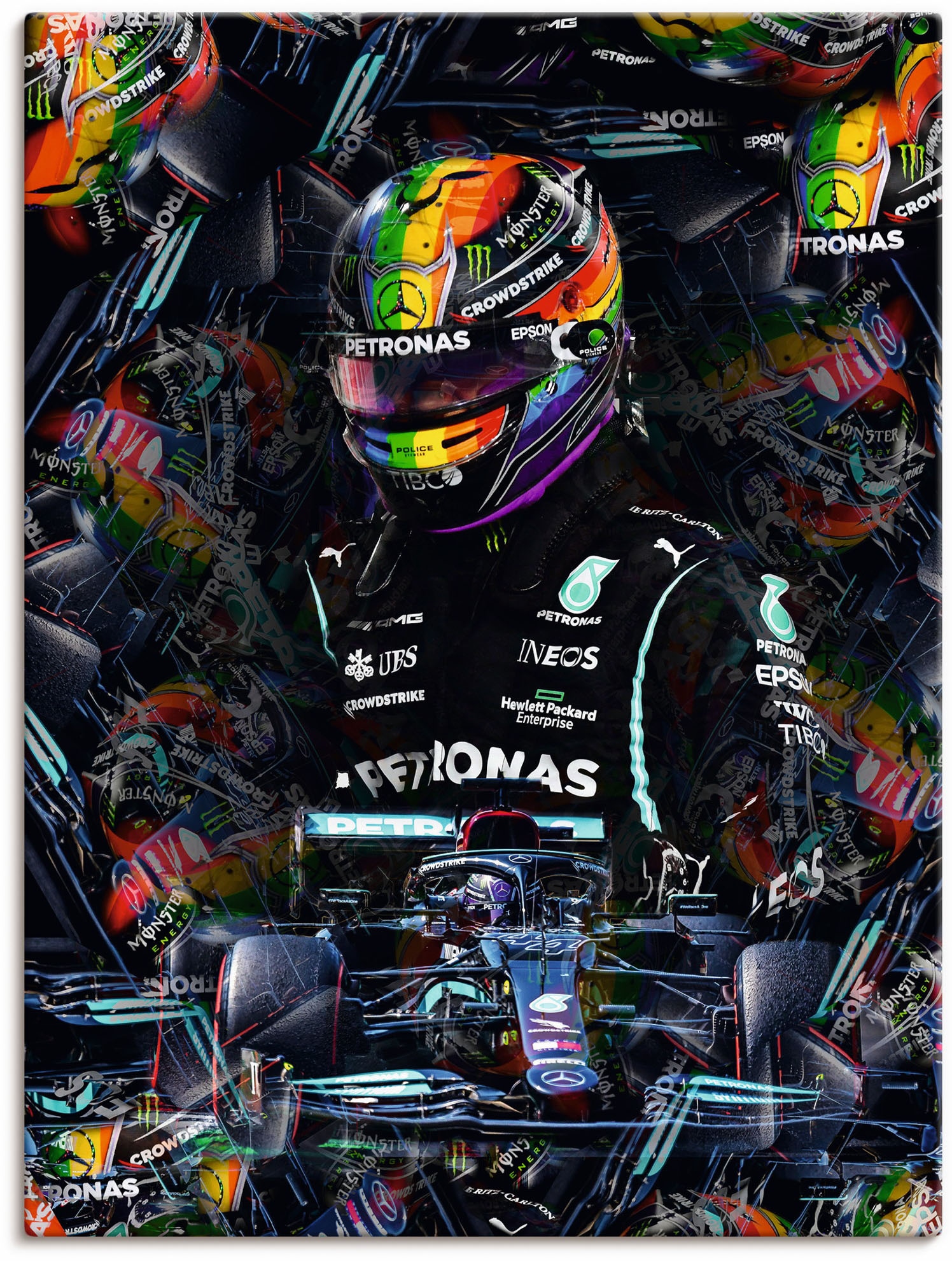 Artland Wandbild »Sir Lewis Hamilton Motorsportlegende«, Bilder von Männern, (1 St.), als Alubild, Outdoorbild, Leinwandbild, Poster in verschied. Größen