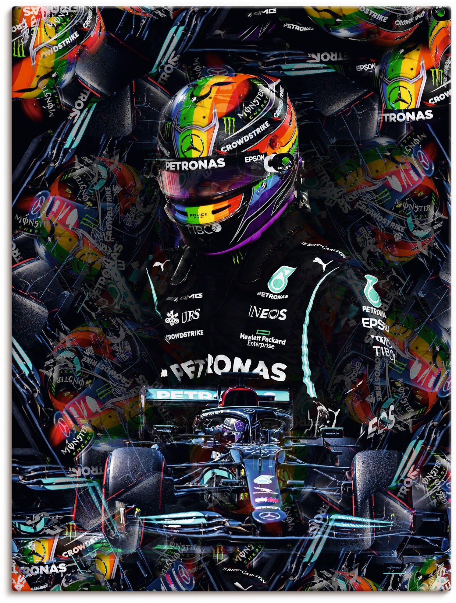 Artland Leinwandbild "Sir Lewis Hamilton Motorsportlegende" Bilder von Männ günstig online kaufen