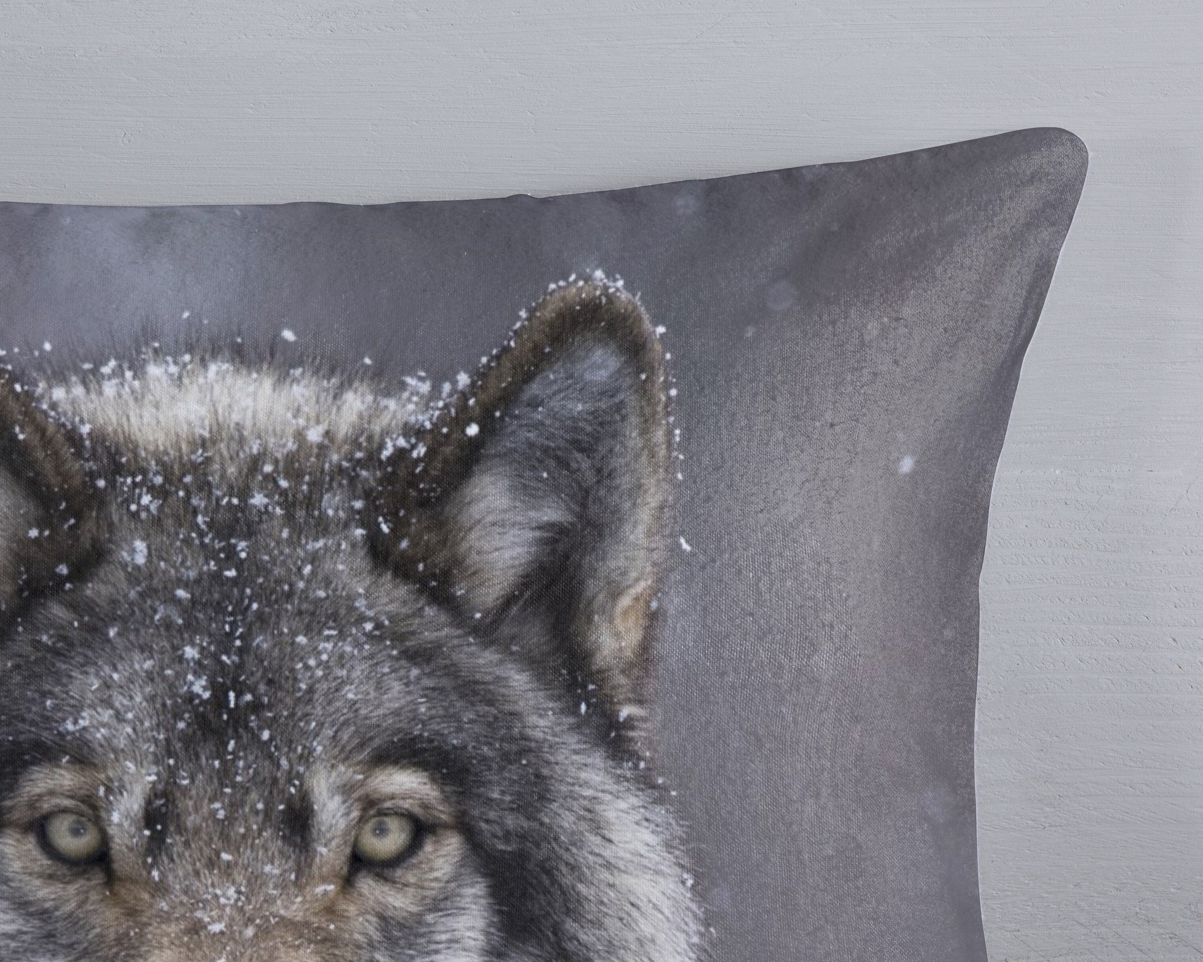 good morning Wendebettwäsche »Wolfie«, Flanell, Biber, Winter, Warm, Reißverschluss, Wendeoptik, Wolf, Grau