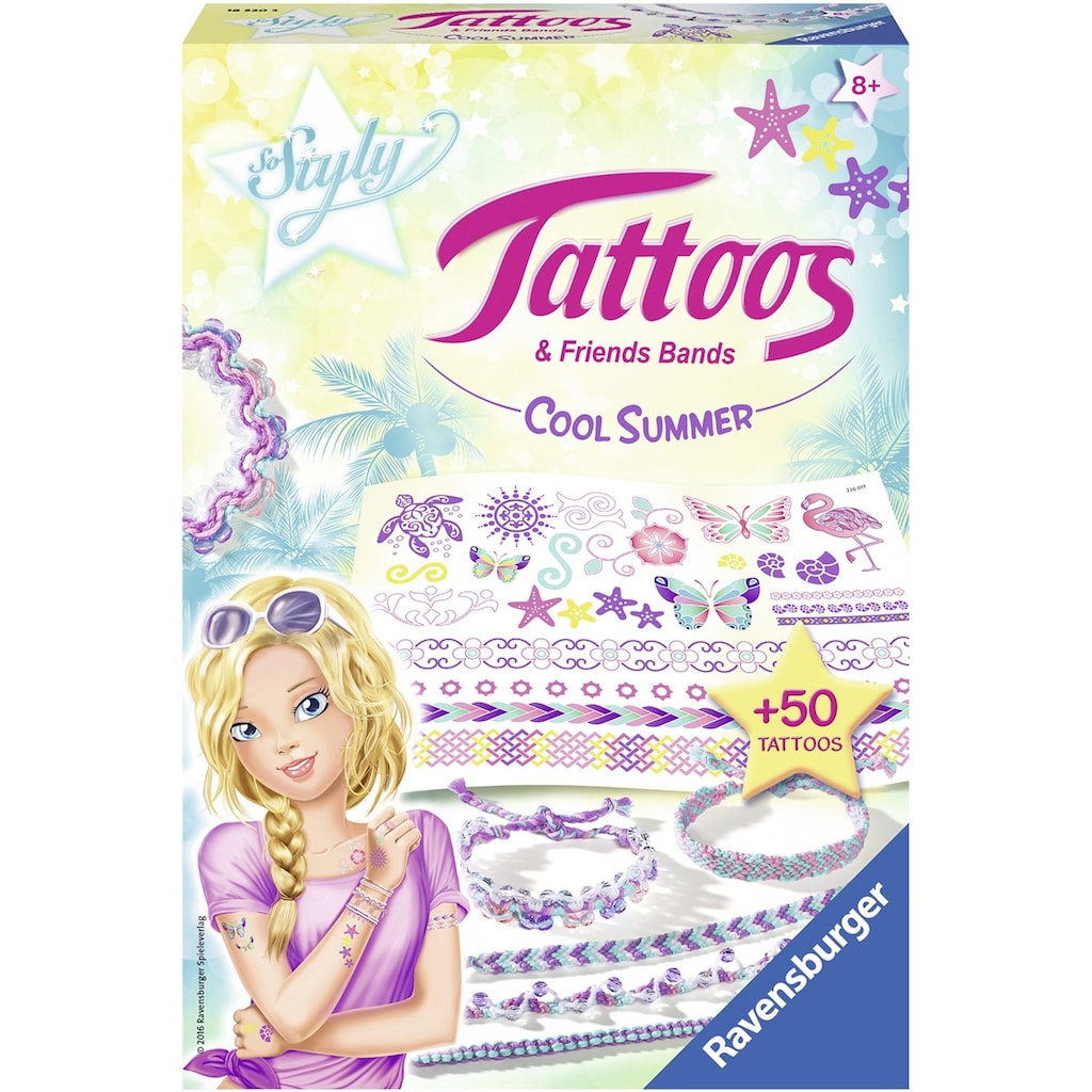 Ravensburger Kreativset »So Styly, Tattoos & Friends Bands Cool Summer«, (Set)