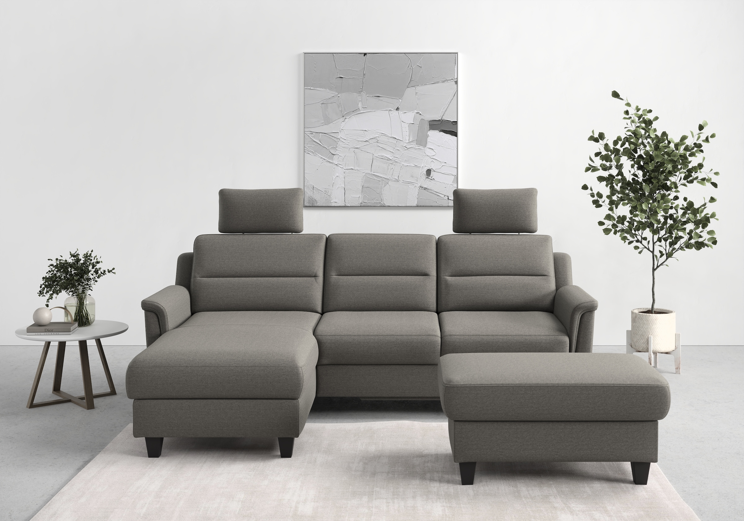 sit&more Ecksofa "Farö L-Form" inklusive Federkern, wahlweise mit Schlaffunktion und Bettkasten