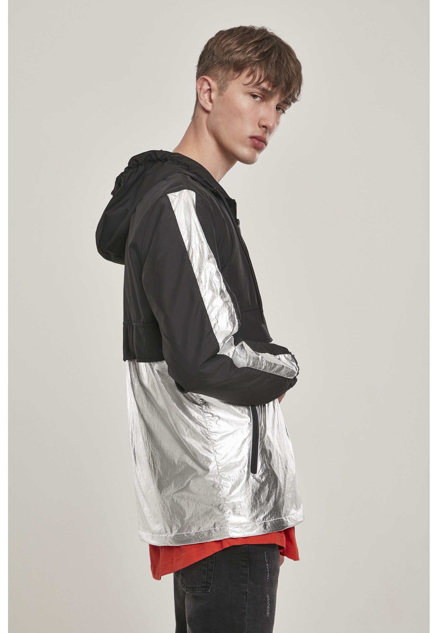 MisterTee Allwetterjacke »MisterTee Herren Reflective Mister Tee Windbreaker« 1 Stk. tlg. ohne Kapuze