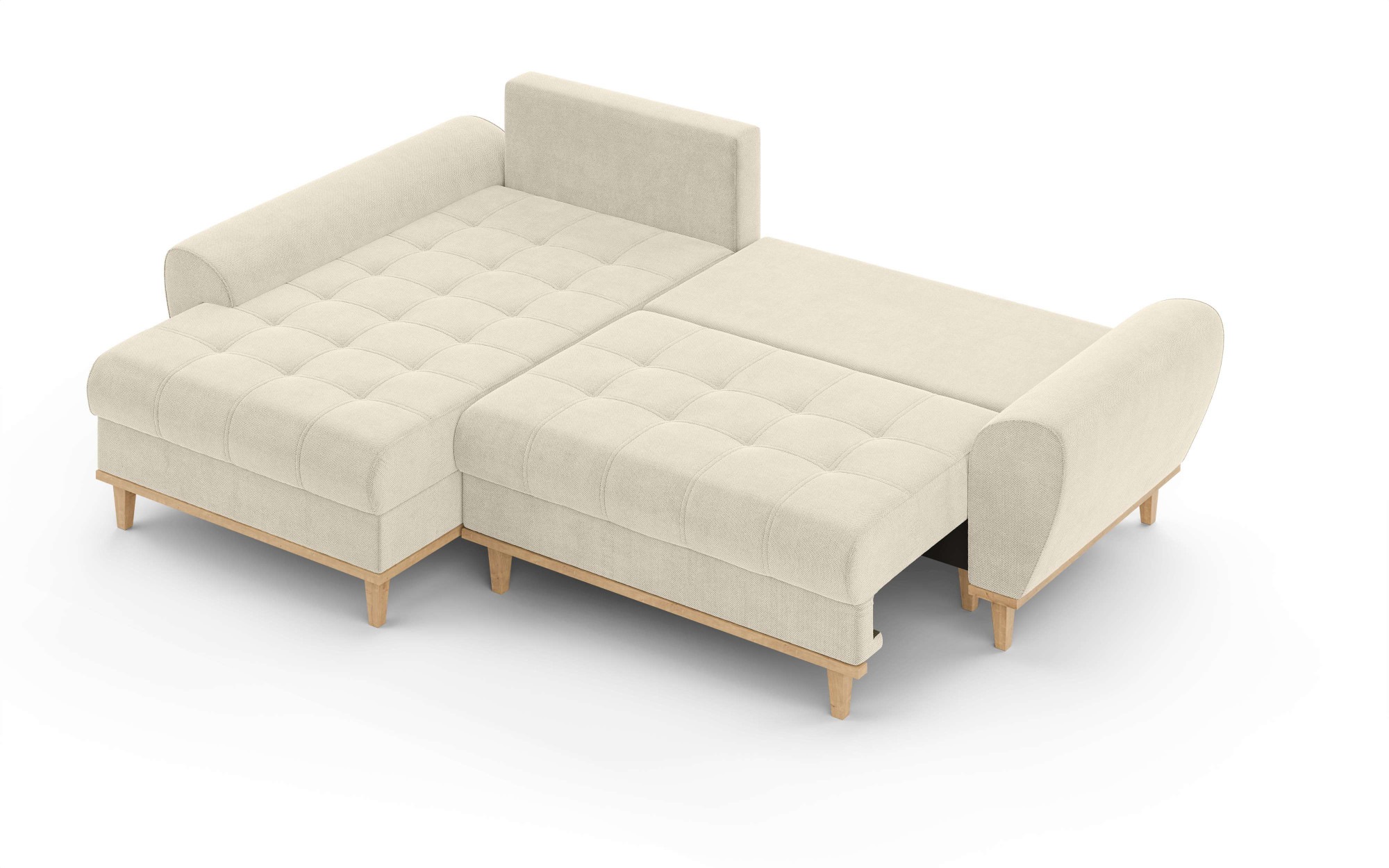 Home affaire Ecksofa »Ahrdorf mit Bettfunktion und Bettkasten, Maße: B/H/T 268/86/175 cm«, L-Form mit 3 Rückenkissen und moderne gerundete Armlehnen