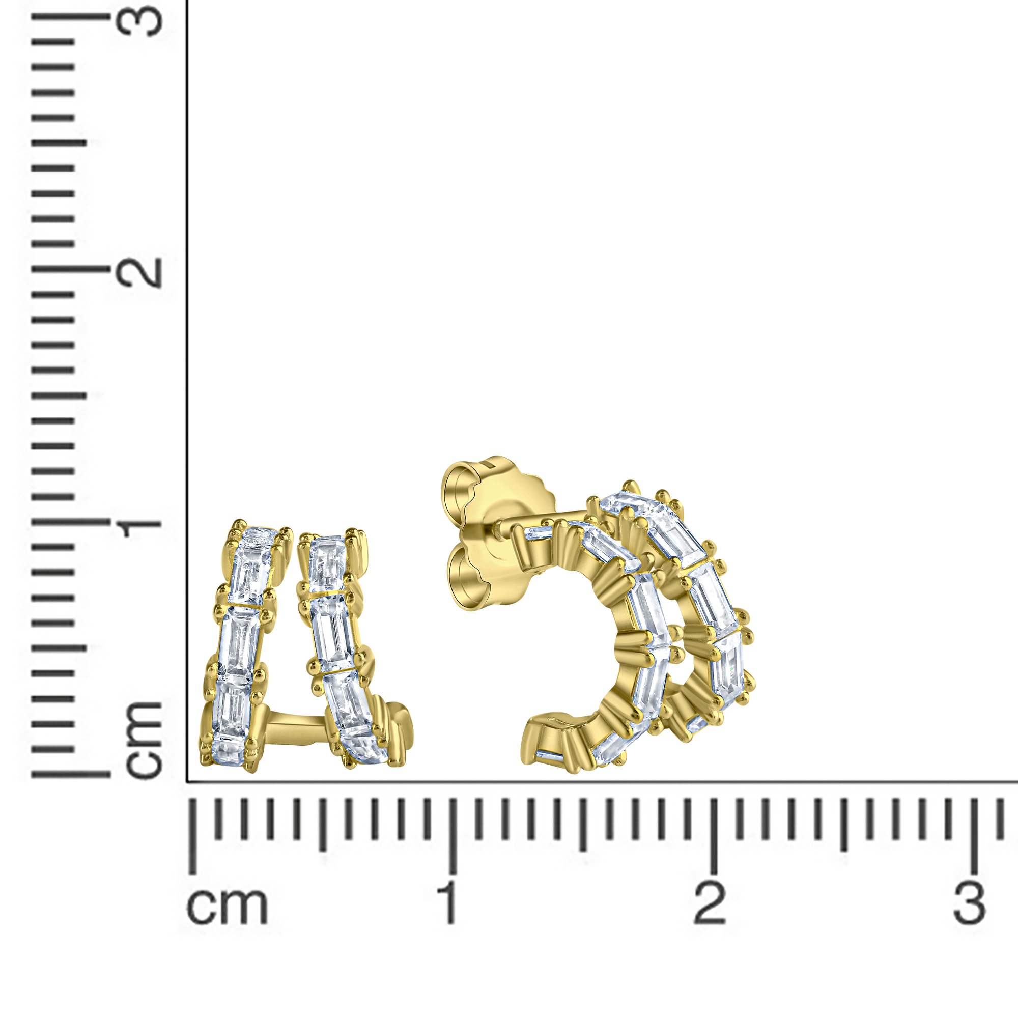 Vivance Paar Ohrstecker »925-Sterling Silber vergoldet Zirkonia«