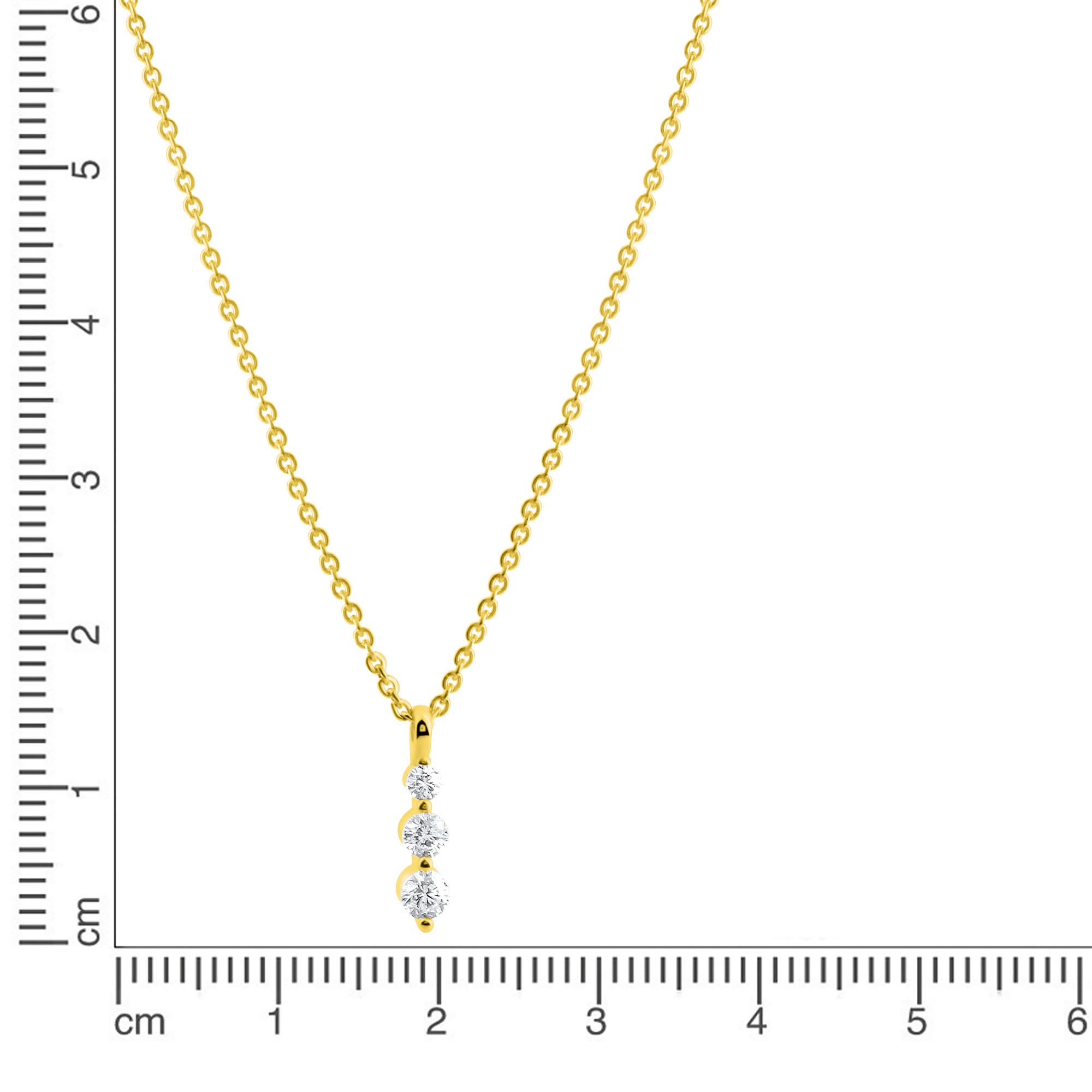 Firetti Kette mit Anhänger »Schmuck Geschenk Gold 375 Halsschmuck Halskette Rund-Ankerkette«, mit Zirkonia (synth.)