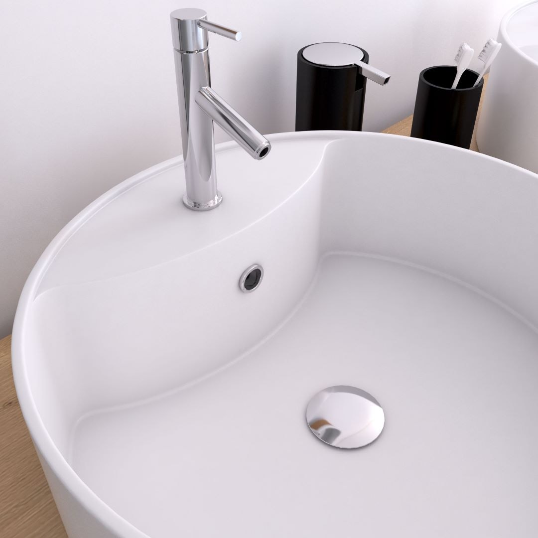 Marwell Aufsatzwaschbecken »FJORD«, 40 cm rund, mit Pop-up Ventil