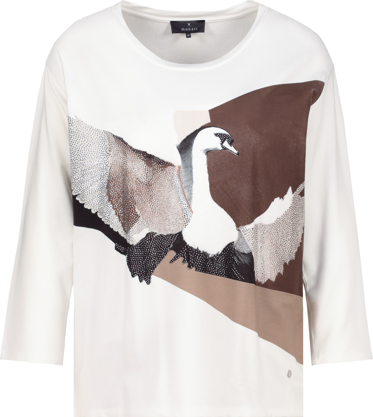 Monari 3/4-Arm-Shirt »Shirt Schwan«, Regular fit mit Rundhalsausschnitt