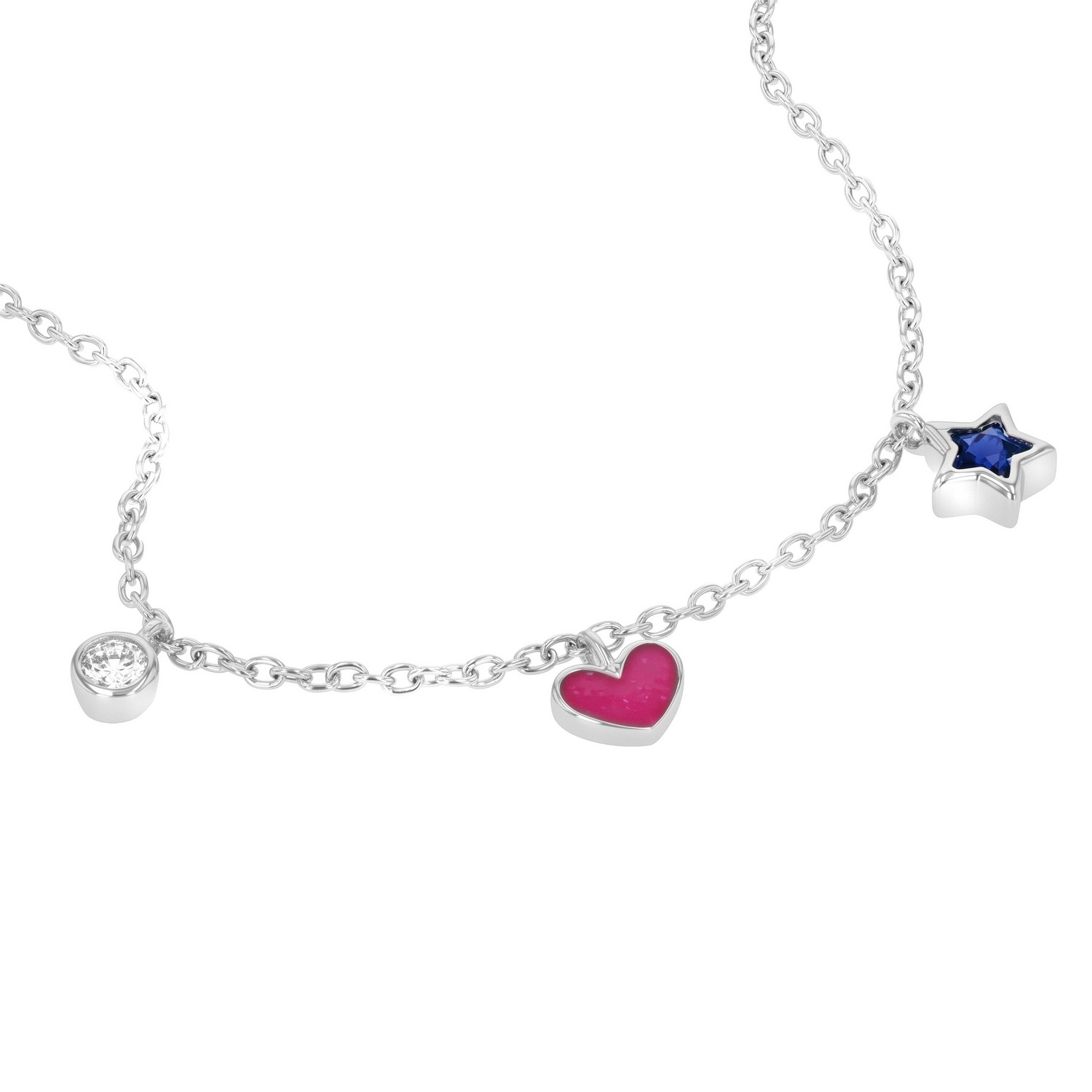 Prinzessin Lillifee Armband »Solitär Herz Stern« mit Zirkonia (synth.) - Emaille