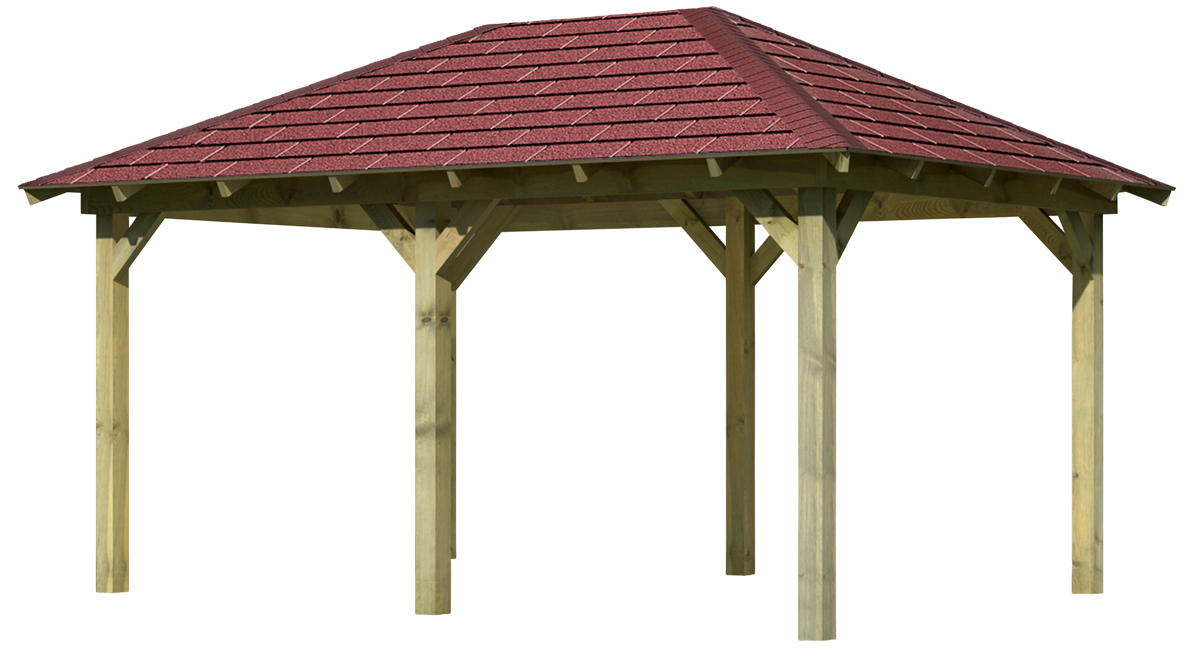 Karibu Pavillon "Mailand 2" BxT: 345x696 cm, inkl. Dachschindeln und Pfoste günstig online kaufen