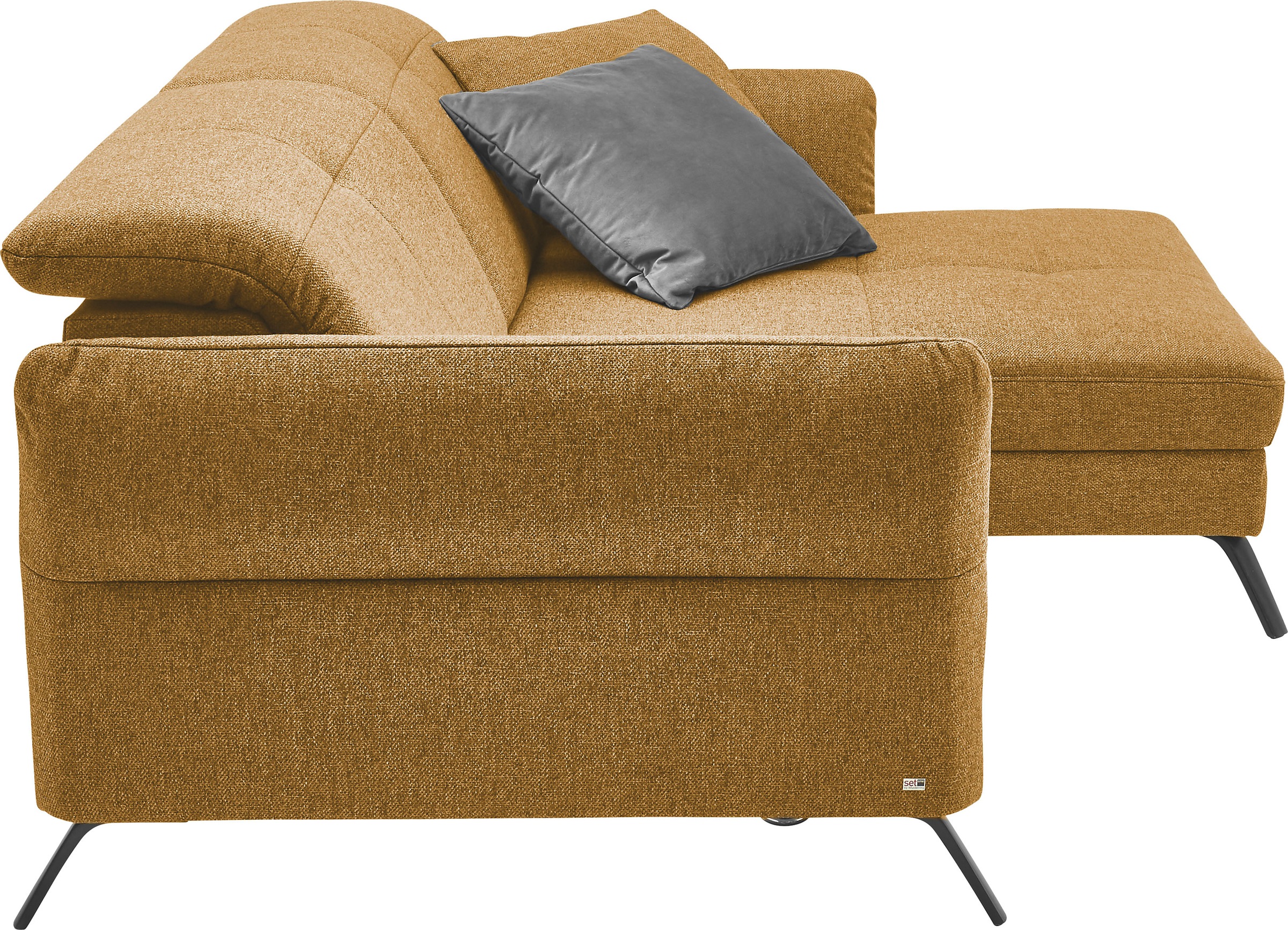 set one by Musterring Ecksofa »SO 4400 V« wahlweise mit motorischer Bettfunktion & Kopfverstellung, Fuß schwarz