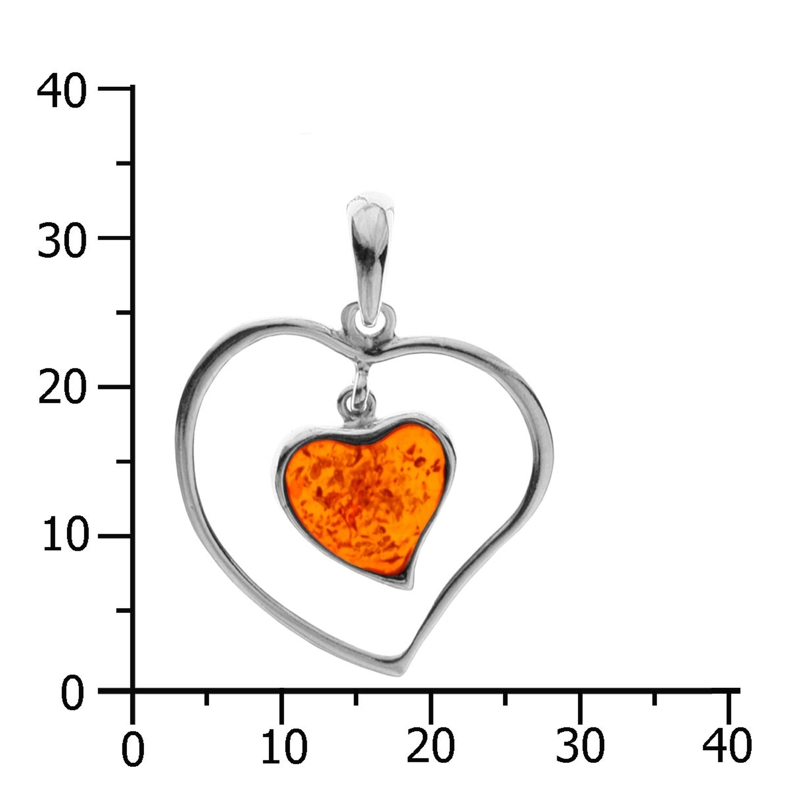 OSTSEE-SCHMUCK Kettenanhänger »- Herz - Silber 925/000 - Bernstein«