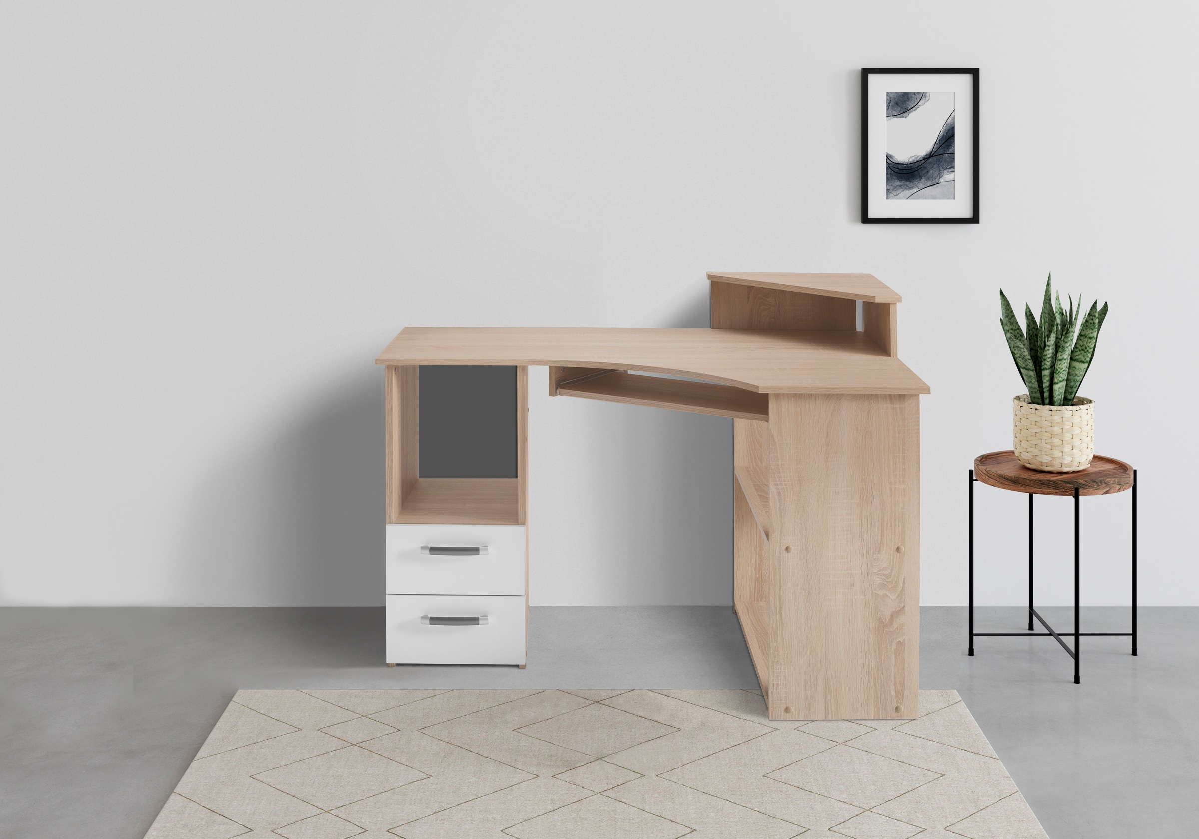 VOGL Möbelfabrik Schreibtisch "Sam" Eckschreibtisch, Tastaturauszug, Monito günstig online kaufen